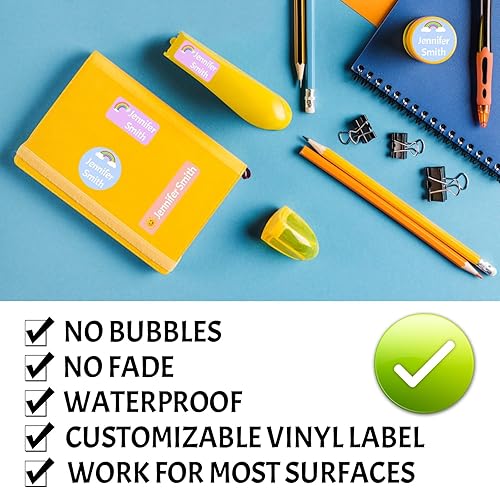 Miniatura 4 de 105 calcomanías con nombre para niños, impermeables, personalizadas, para suministros escolares, botellas de agua, cajas de almuerzo, espacio