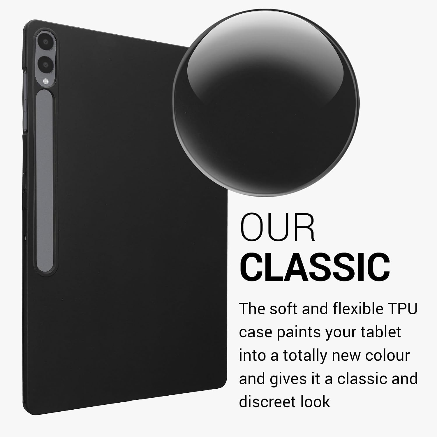 kwmobile TPU Silicone Case Compatible with Samsung Galaxy Tab S11 Ultra - Case Soft Flexible Shock Absorbent Cover - Black Matte image 3