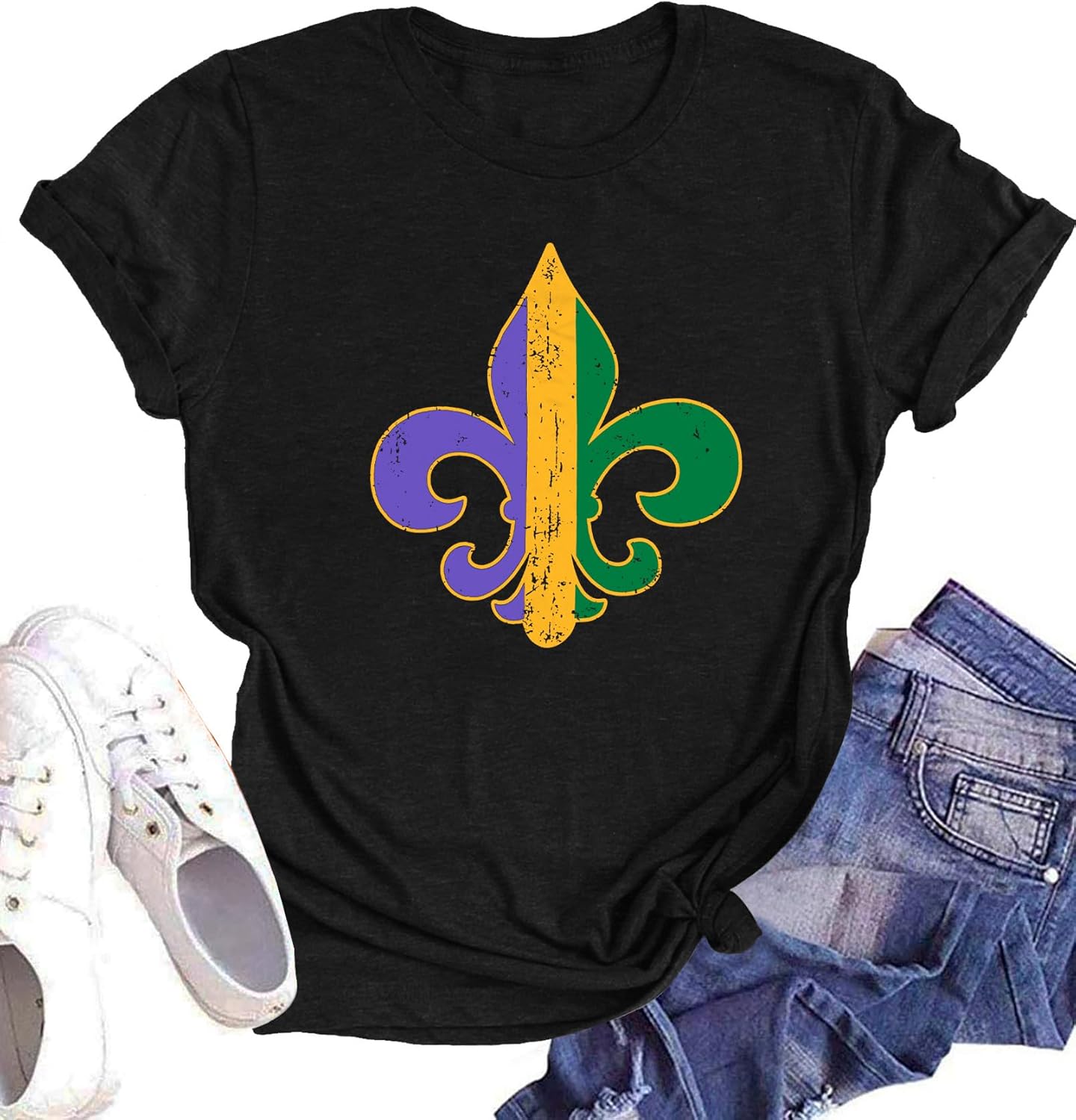 Mardi Gras Shirt for Women Fat Tuesday Shirts Carnival Themed Mardi Gras Outfit Holiday Tee Tops - Image 3