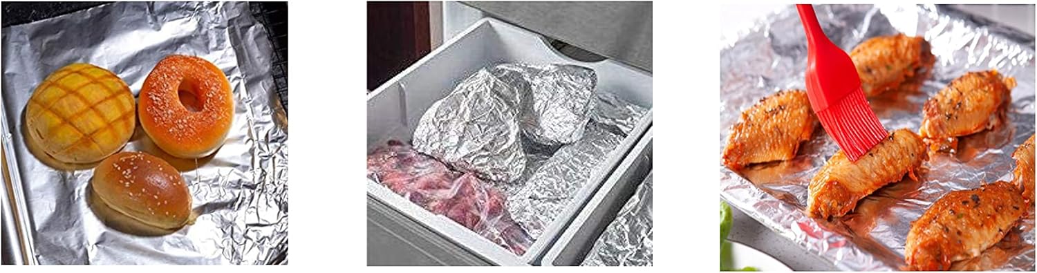 200 Square Foot Roll - Aluminium Foil Heavy Duty-18 Micron Thick Extra Strong Food Service Catering-30CMX6090CM/18.5 SQ.MT- Chemical & Toxin-Free Food Wrapping Paper - Safe for Grill image 2