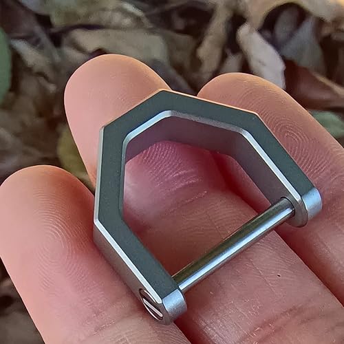 Miniatura 8 de Llavero de titanio en forma de D, llavero con grillete de tornillo, herramienta para llave de coche, hebilla D para llavero