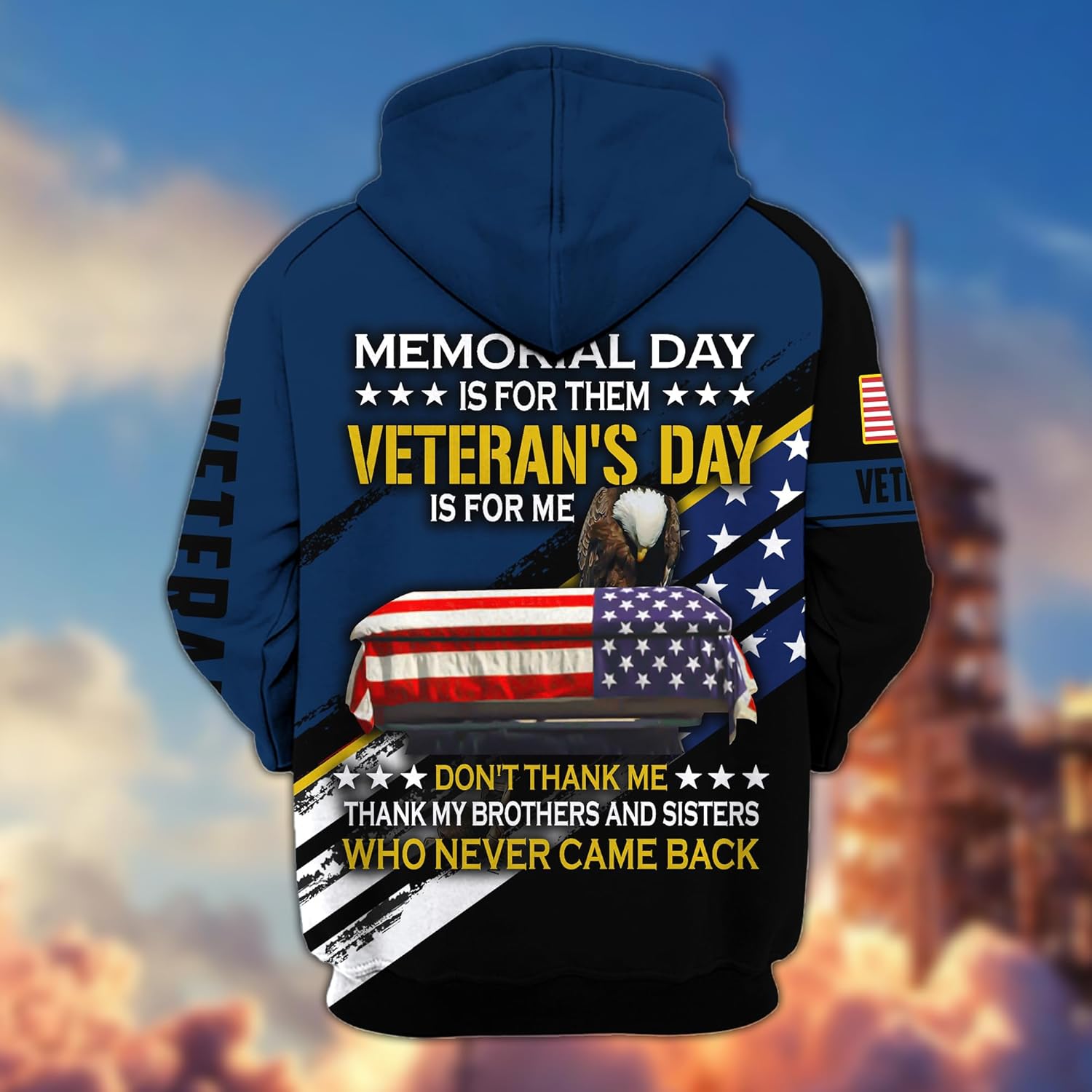 Honor The Fallen Veteran Hoodies For Men Military Sweatshirts For Men Eagles Zip Up Hoodie For Men Veterans Day Gifts