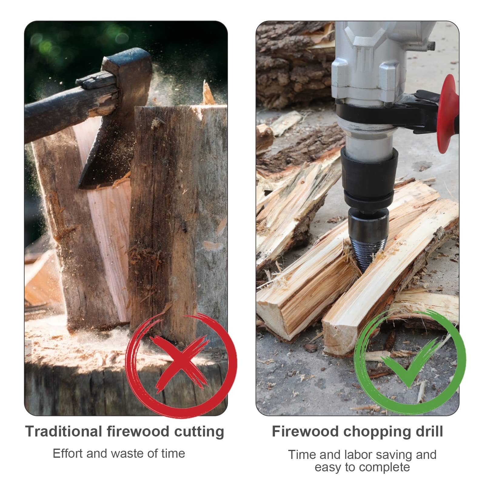 Snapklik.com : Heavy Duty Wood Splitter - 42mm Log Splitting Drill Bit