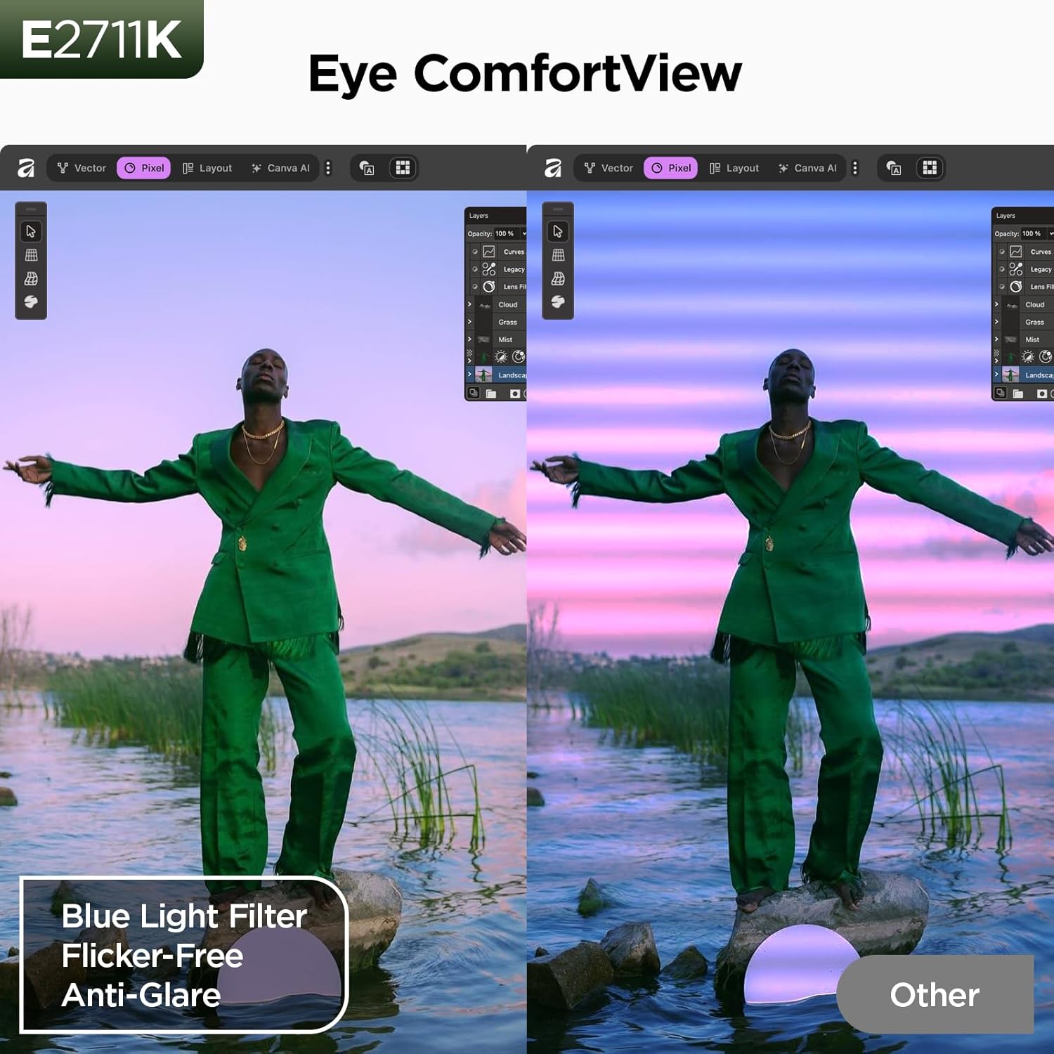 KOORUI E2711K Eye ComfortView funktioner