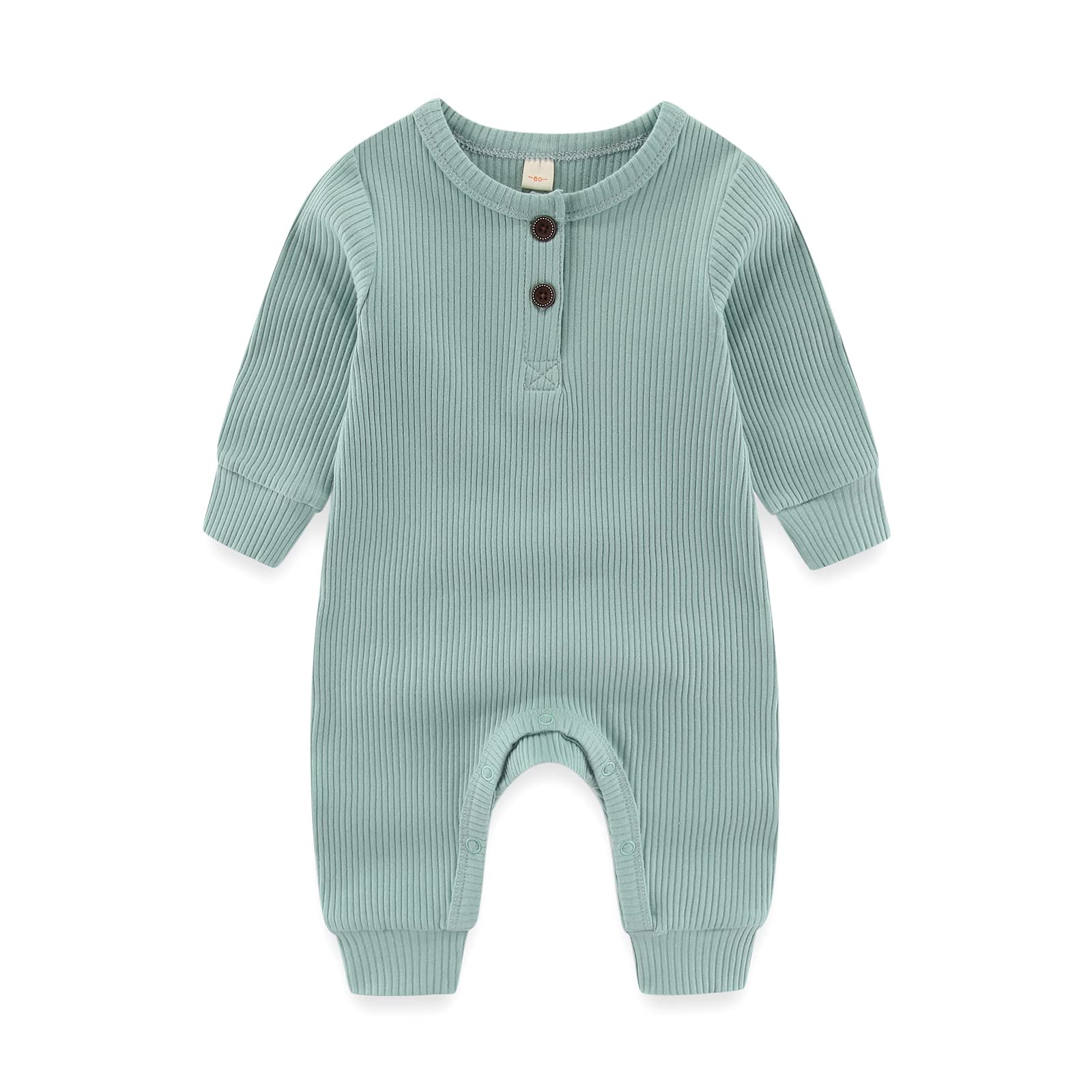 MAMIMAKA Mameluco de algodón para recién nacido, sin pies, pijama para bebés de 0 a 18 meses, paquete de 3