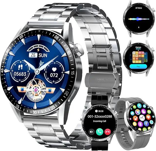 Imagen relacionada con Homailida Reloj Inteligente Hombre, Smartwatch con Llamadas Bluetooth y Whatsapp Notificación, IP67 Reloj Inteligente con Monitor de Ritmo Cardíaco y Sueño, Reloj Deportivo Actividad Android iOS