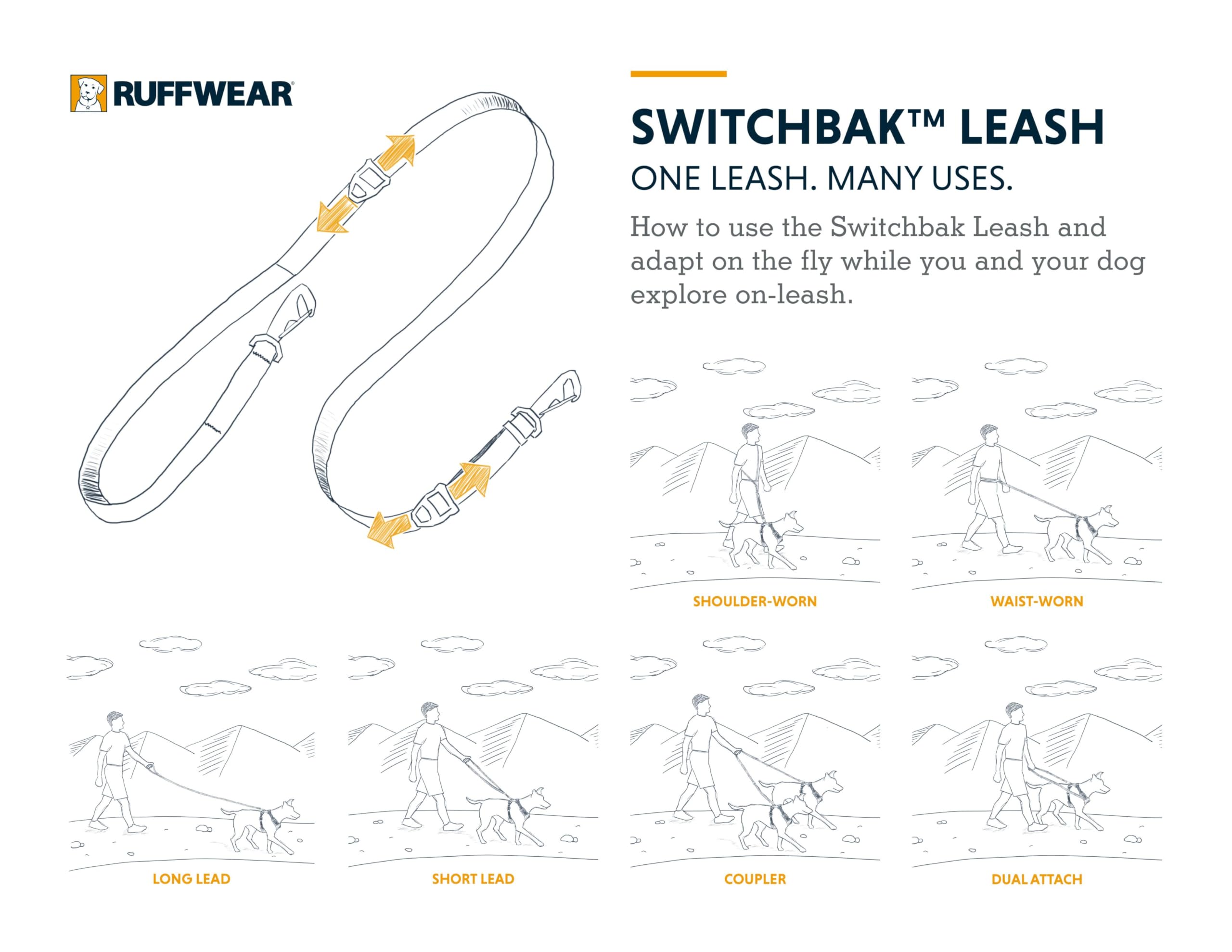 RUFFWEAR Switchbak Dog Lead, Double Ended Lead for Dogs Strong Adjustable Dog Lead - Image 2
