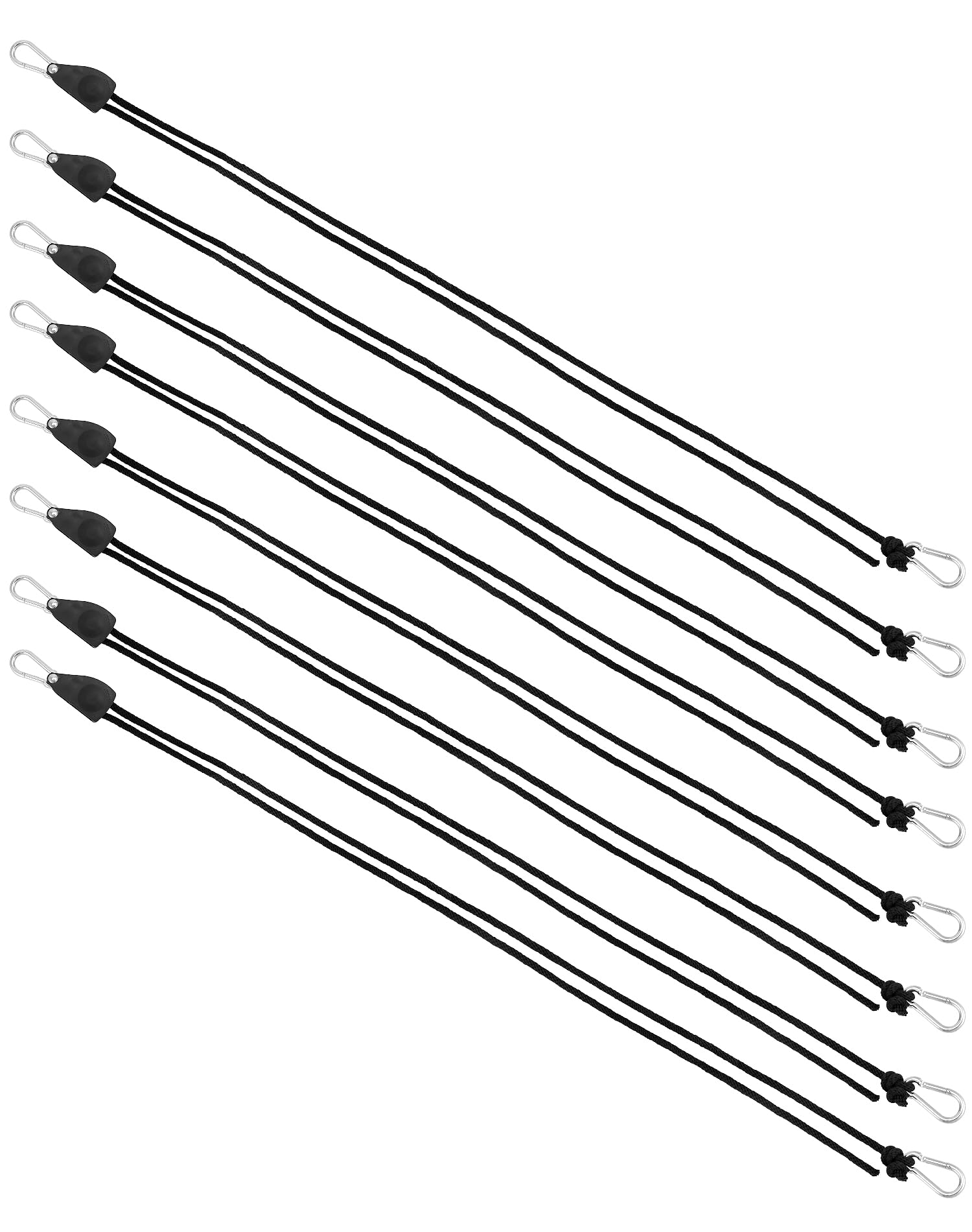 Lot De 8 Crochets à Cliquet Réglables QWORK - Charge 30kg - Longueur 1,8m - Pour Plantes, Lumières, Voiles