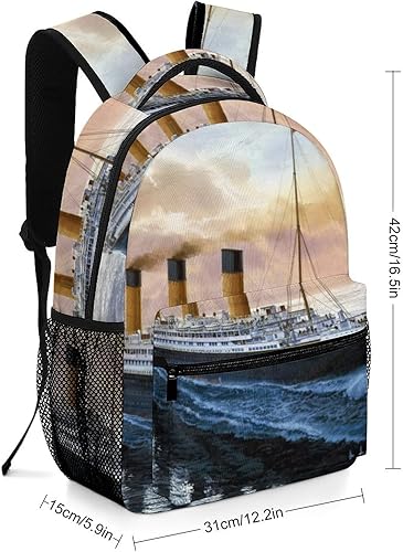 Miniatura 2 de Retro Titanic Famous Old Historic - Mochila para computadora portátil, bolsa de hombro de moda, mochila de viaje para hombres y mujeres, Color