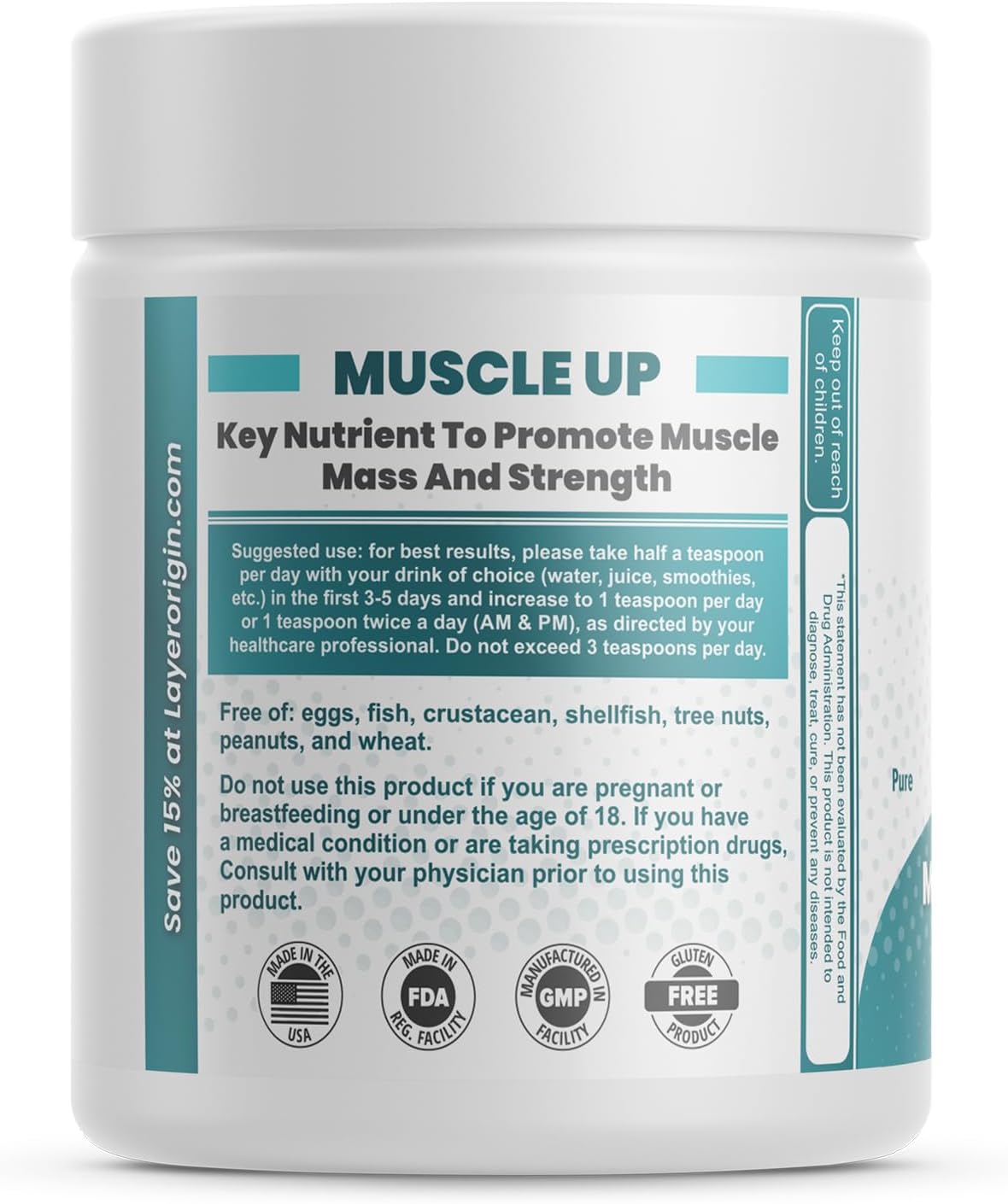 Layer Origin 6'-Sialyllactose (6'-SL HMO) for Muscle Health, GNE, Strength & Performance Support – Fast Recovery, Reduced Fatigue, 3000 mg per Serving, 60 Servings - Image 6