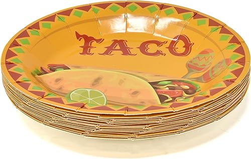 Miniatura 4 de Gift Boutique - El juego de fiesta de tacos sirve 24, incluye platos llanos de 9 pulgadas, platos de postre de 7 pulgadas, tazas de 9 onzas y