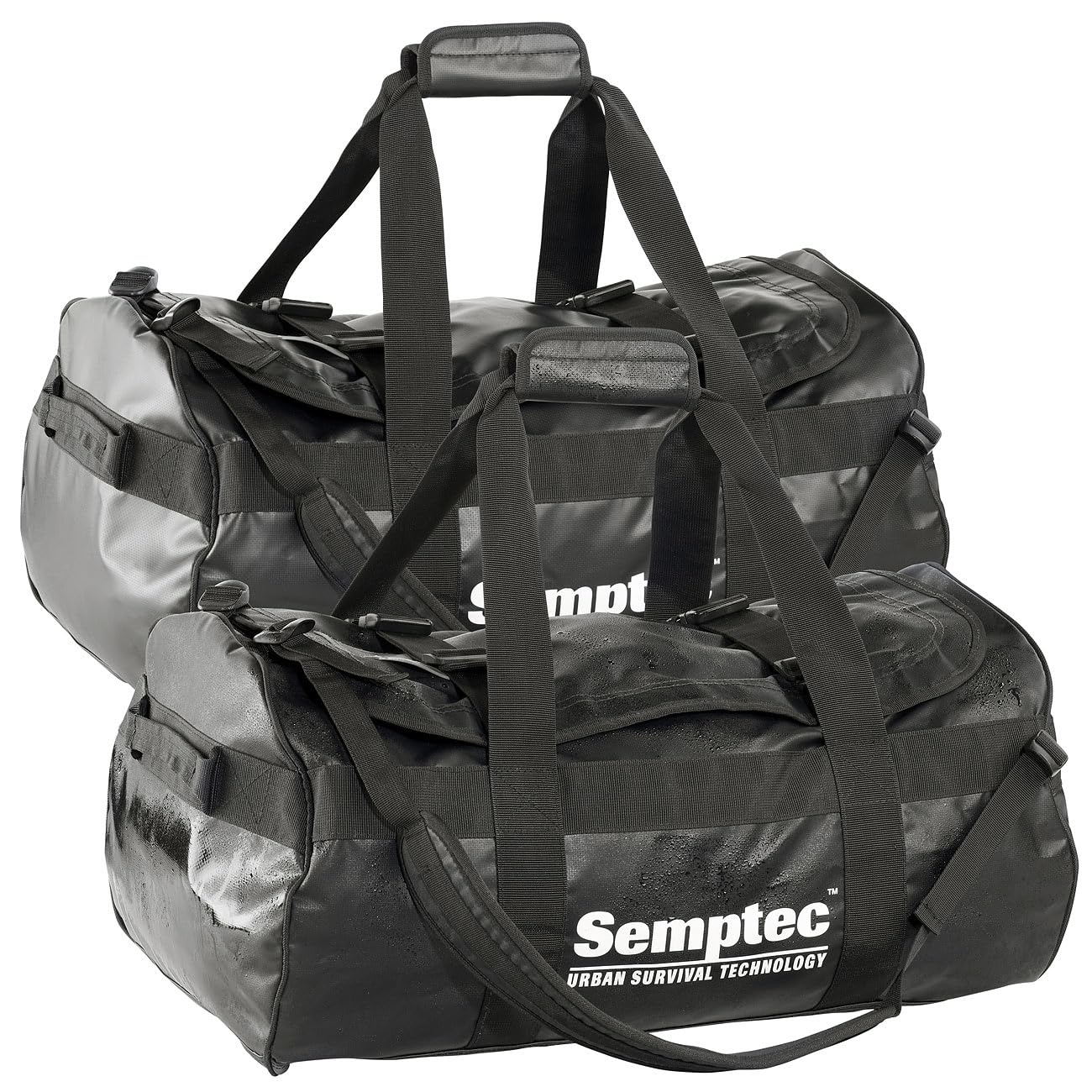 Semptec Urban Survival Technology Rucksackreisetasche: 2er-Set 2in1-Rucksack-Reisetaschen aus reißfester LKW-Plane, 65 l (Reisetasche & Rucksack-Kombis, Tourenrucksack)
