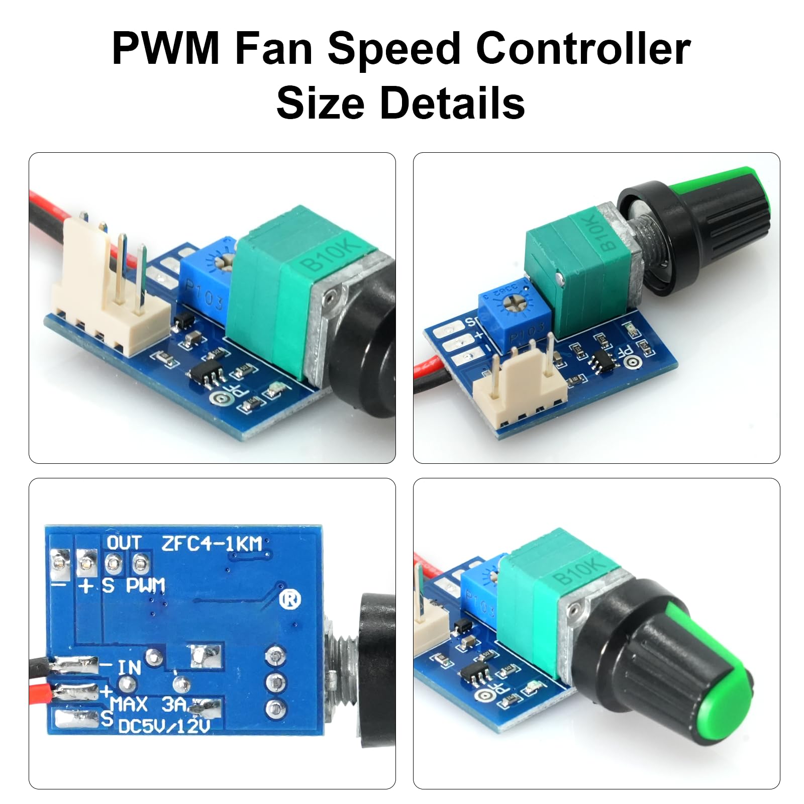 1 PCS PWM Regolatore di velocità della ventola,4Pins 1 canali fan controller PC CPU Manopola di controllo della velocità del regolatore per Il Telaio del PC del Computer（Con precablaggio）