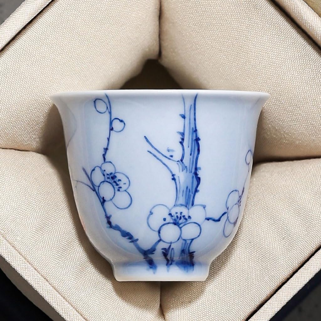 Filiżanki do matcha kubek do herbaty ręcznie malowany kwiat śliwy mała filiżanka do herbaty wykwintny ceramiczny kubek zapachowy osobista impreza filiżanka do herbaty zestaw do herbaty kubek