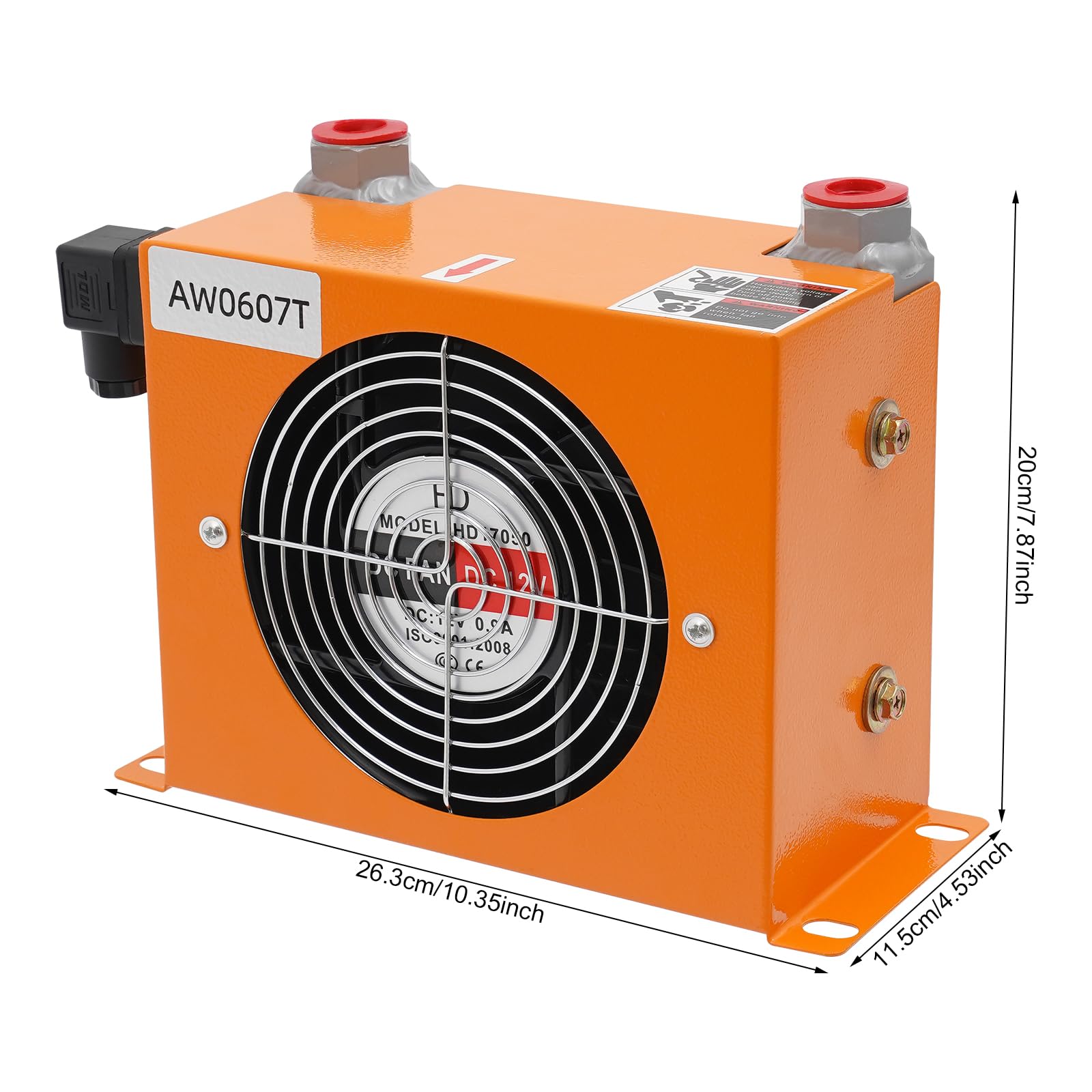 Refrigeratore ad aria idraulico da 12 V, 48 W, 20 l/min, raffreddato ad aria, refrigeratore d'olio con capacità di raffreddamento di 680 kcal/h, per escavatori, macchine agricole, trattori, meccanismi