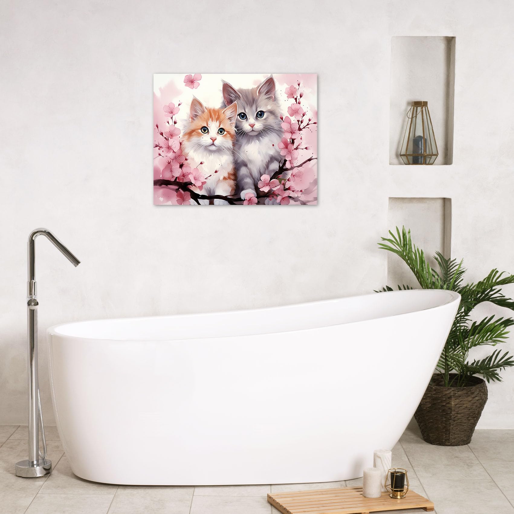 Cute Kitten Reflection Wall Decal – Removable Vinyl Sticker For Kids' Room, Living Room, Bathroom - View #3