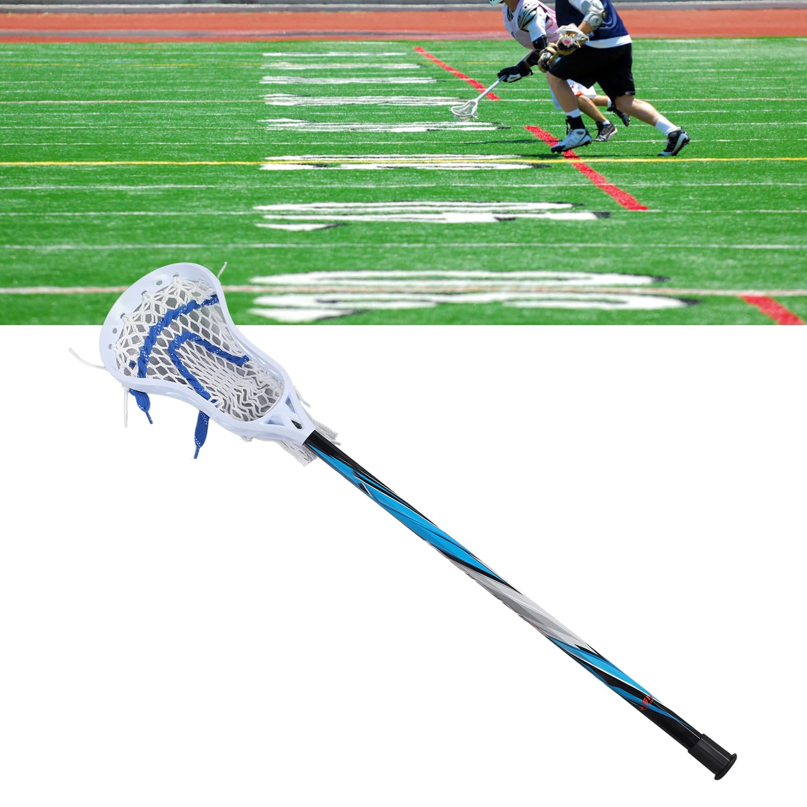 SIXRUN Lacrosse-Stick 24 Zoll für Anfänger – Leichter Stab aus Aluminiumlegierung mit tiefer Tasche, inkl. Lacrosse-Ball für Training und Spiel