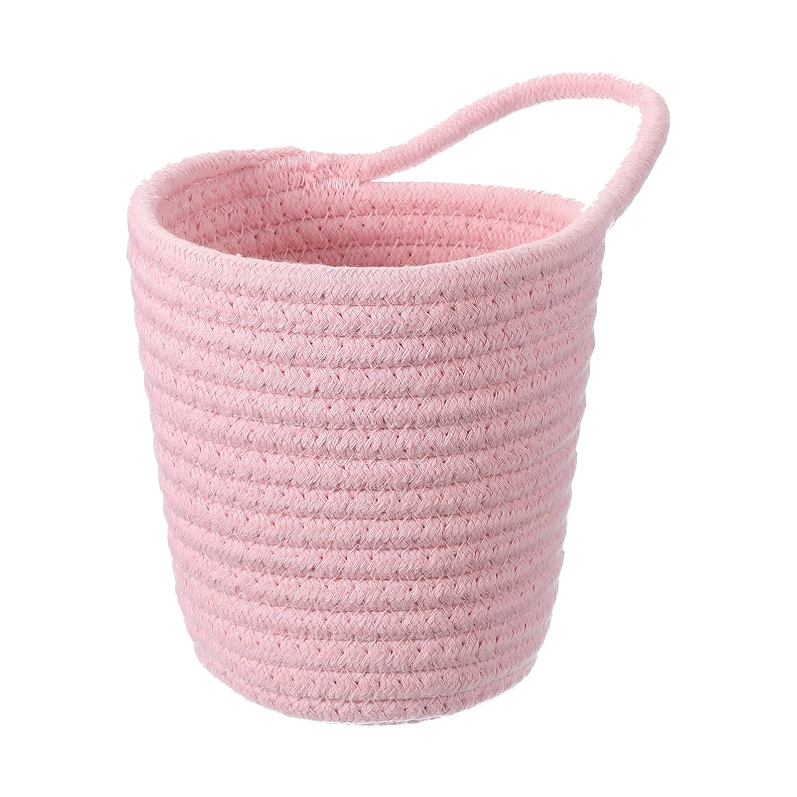 Panier tissé rose pour chambre d'enfant et organisation des jouets