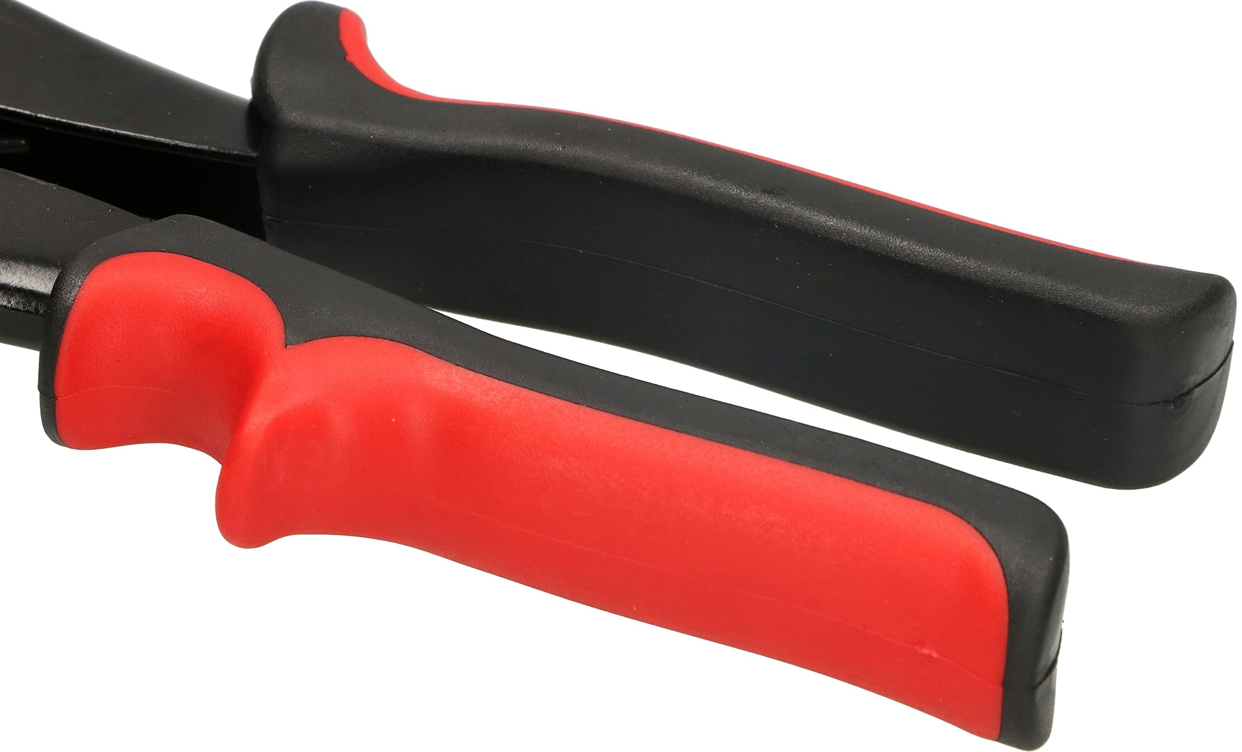 KOTARBAU® Forbici per lamiere e profili, 250 mm, in acciaio CrV, con impugnatura curva, meccanismo di bloccaggio (rosso sinistra)
