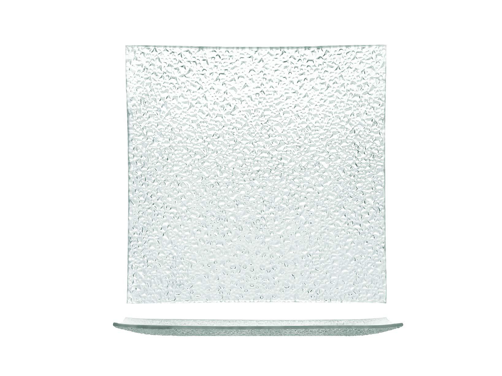 H&H 41521 Drops Set of 6 Square Plates, Glass, 25 cm