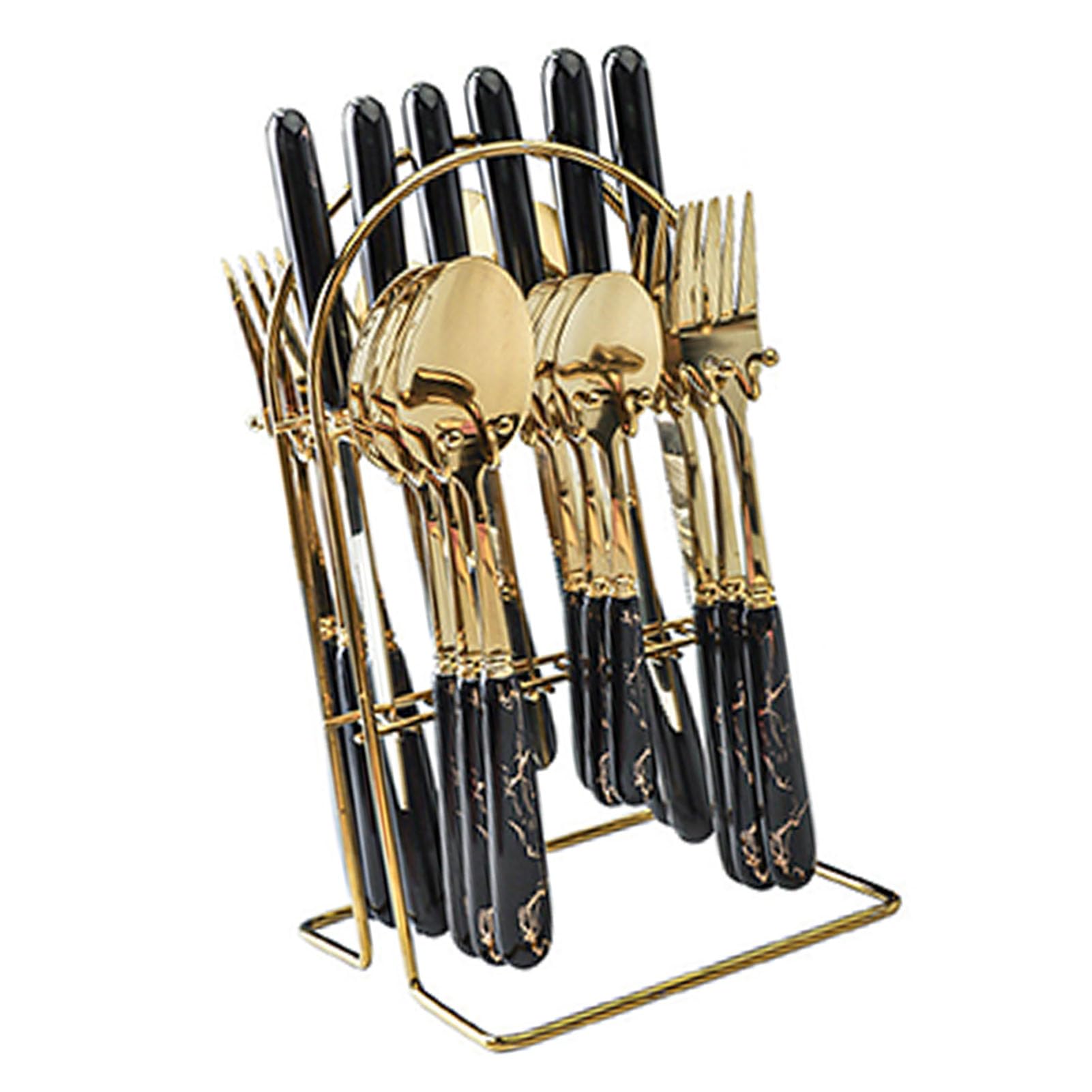 Edelstahl-Gabel-Löffel-Set, hochglanzpoliert, verdicktes Küchengeschirr-Set für Zuhause, Restaurants, Versammlungen, goldfarbenes Edelstahl-Besteck-Set, Geschirr,