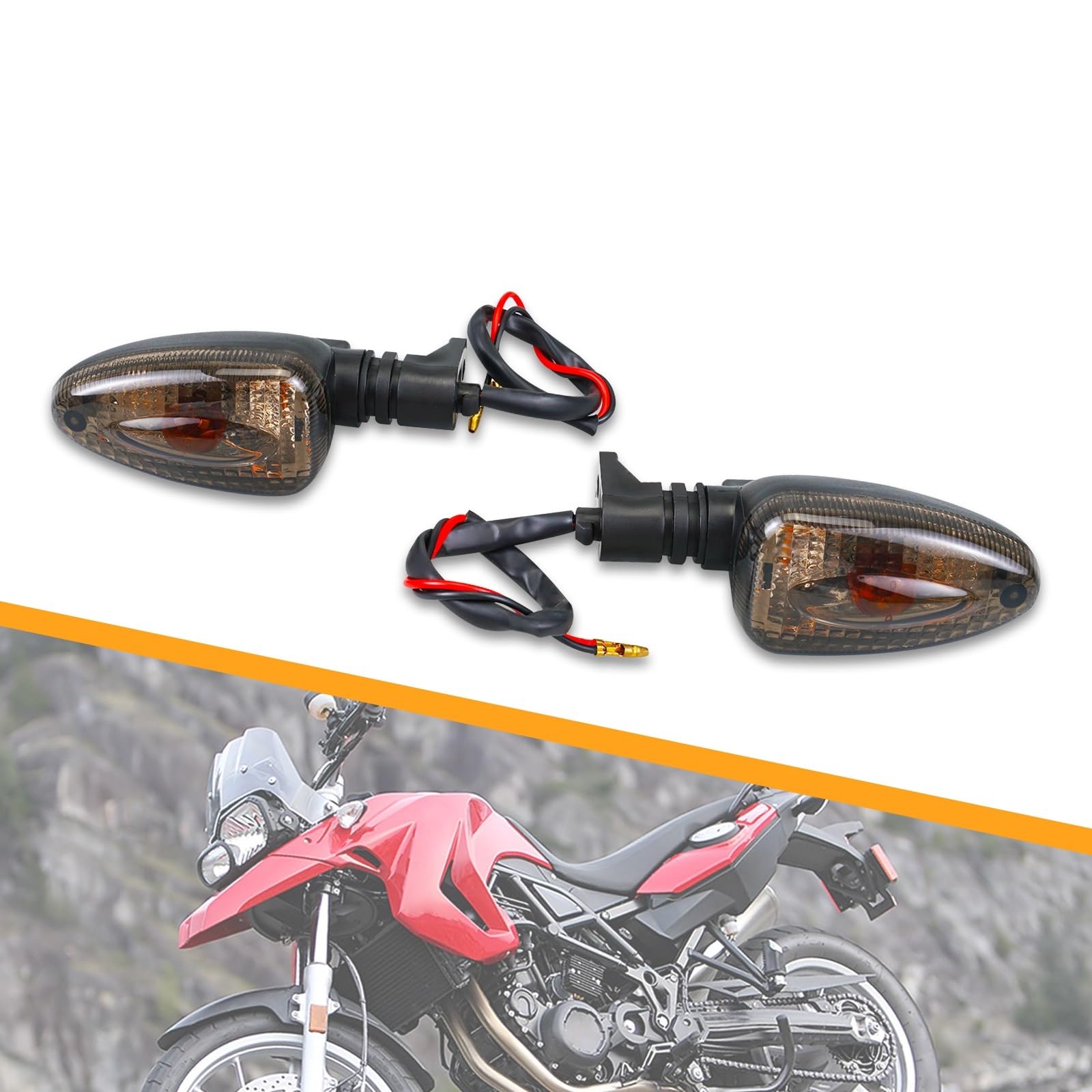 Intermitentes Moto Luces indicadoras de señal de giro for motocicleta, aptas for BMW F800GS F800R K1200R S R1200GS F800GS F 650 800 GS K 1200 R/S/GS 1300R Intermitentes Led Moto Homologados(Color:1 pa