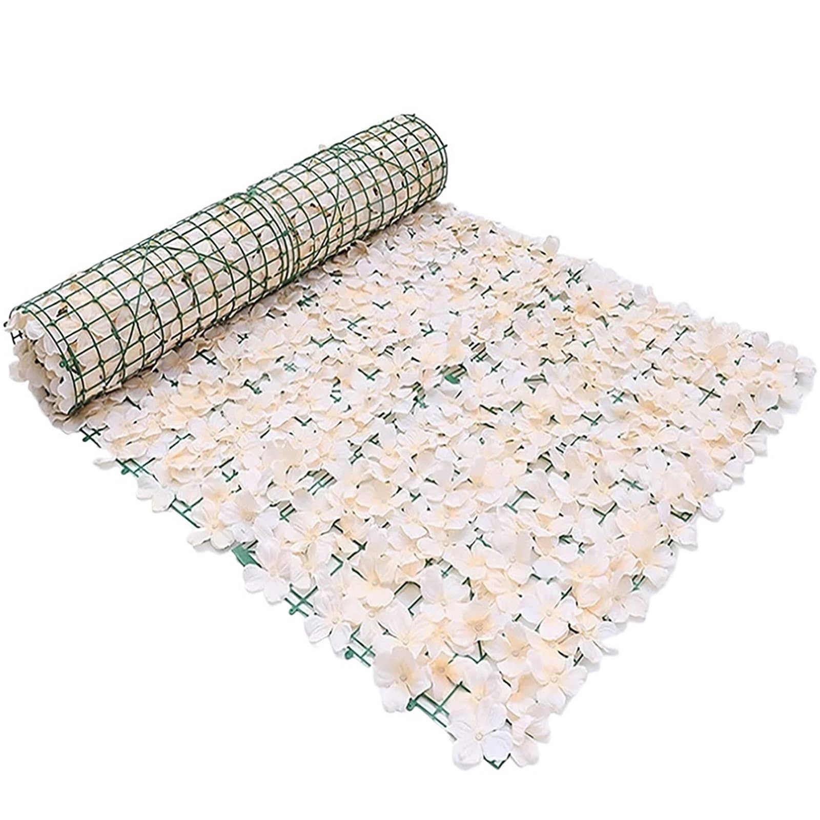 Artificial Trellis Artificial Flower Panels Wall Hedge Simulation Trellis with Leaves Retractable Fence for Wedding Backdrop Garden Balcony Decor(Gold,0.5mx1m)