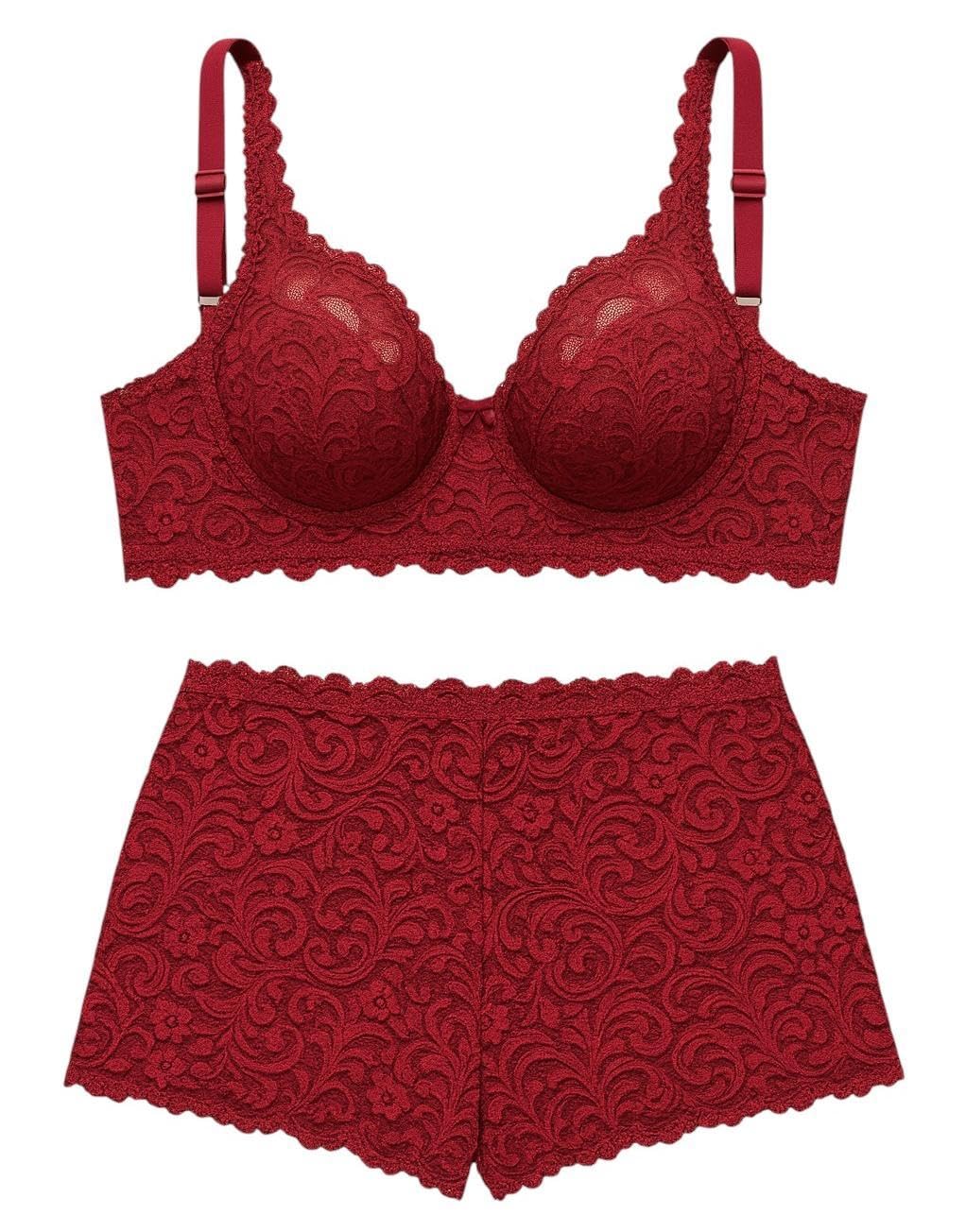 Premium Net Lingerie Set for Women | Non-Padded Full Coverage Bra & Shorts Style Panty | Wire-Free Daily Comfort