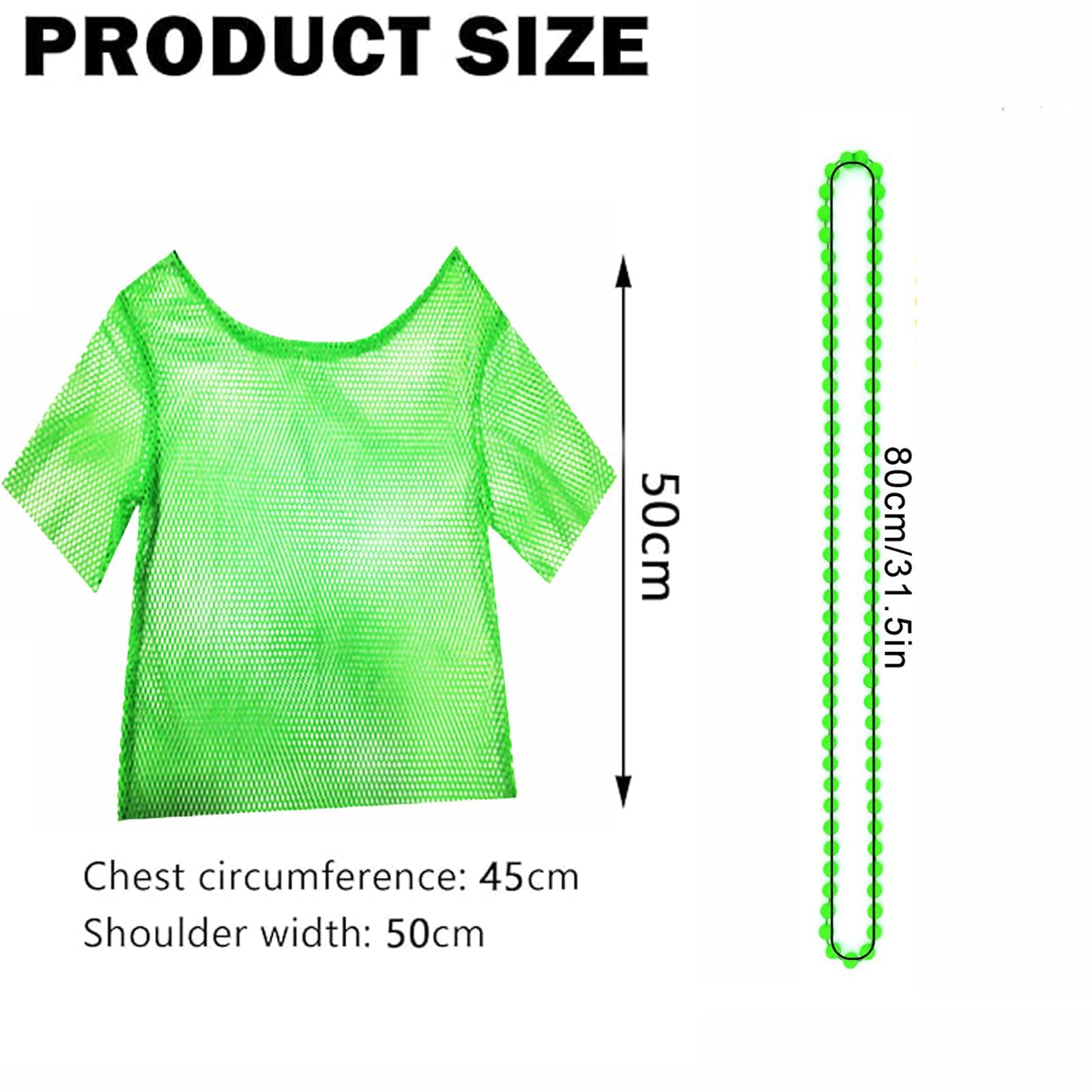 AMBEERT 1 Set Fishnet Top, Neon Clothes, 90s Fancy Dress Women, T-Shirt Fancy Dress Disco Retro Outfit Costume - Image 4