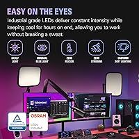 Vista 2 de Elgato Key Light - Luz de estudio profesional de 2800 lúmenes con abrazadera de escritorio para streaming, grabación y videoconferencia, temperatura