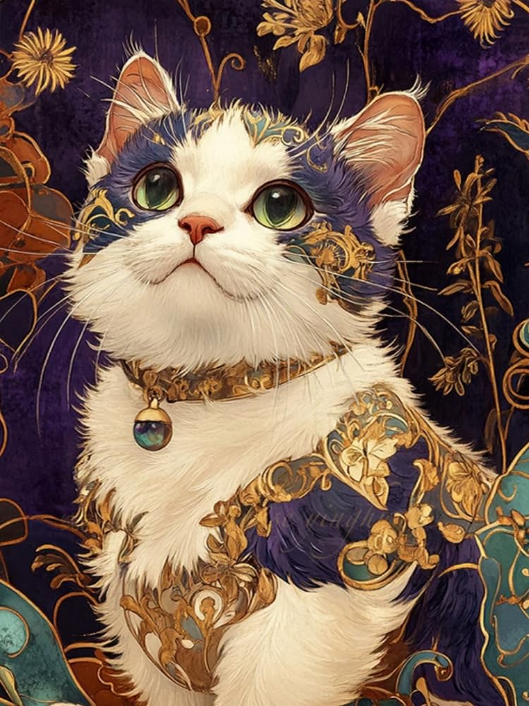 Brennora Embroidery Cross-Stitch Kits for Adults Beginners Pre Printed Cross Stitch Kit Cat 11CT Needlework Arts and Crafts for Home Decor 16x20 inch