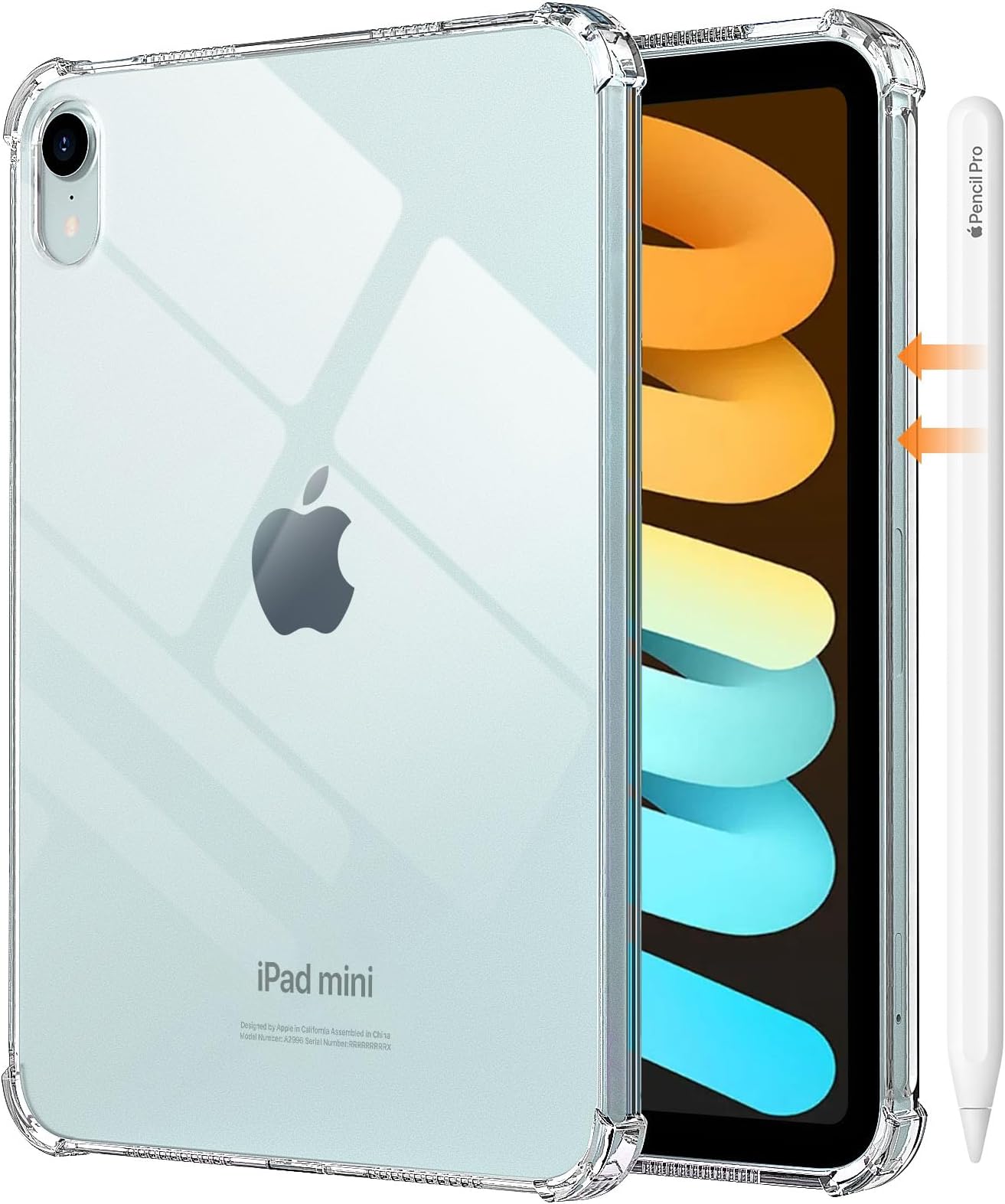 MoKo iPad Mini 7 Case A17 Pro for 8.3 inch (2024/2021) - Thin Lightweight TPU Crystal Clear Drop Protective Cover for 6th/7th Generation