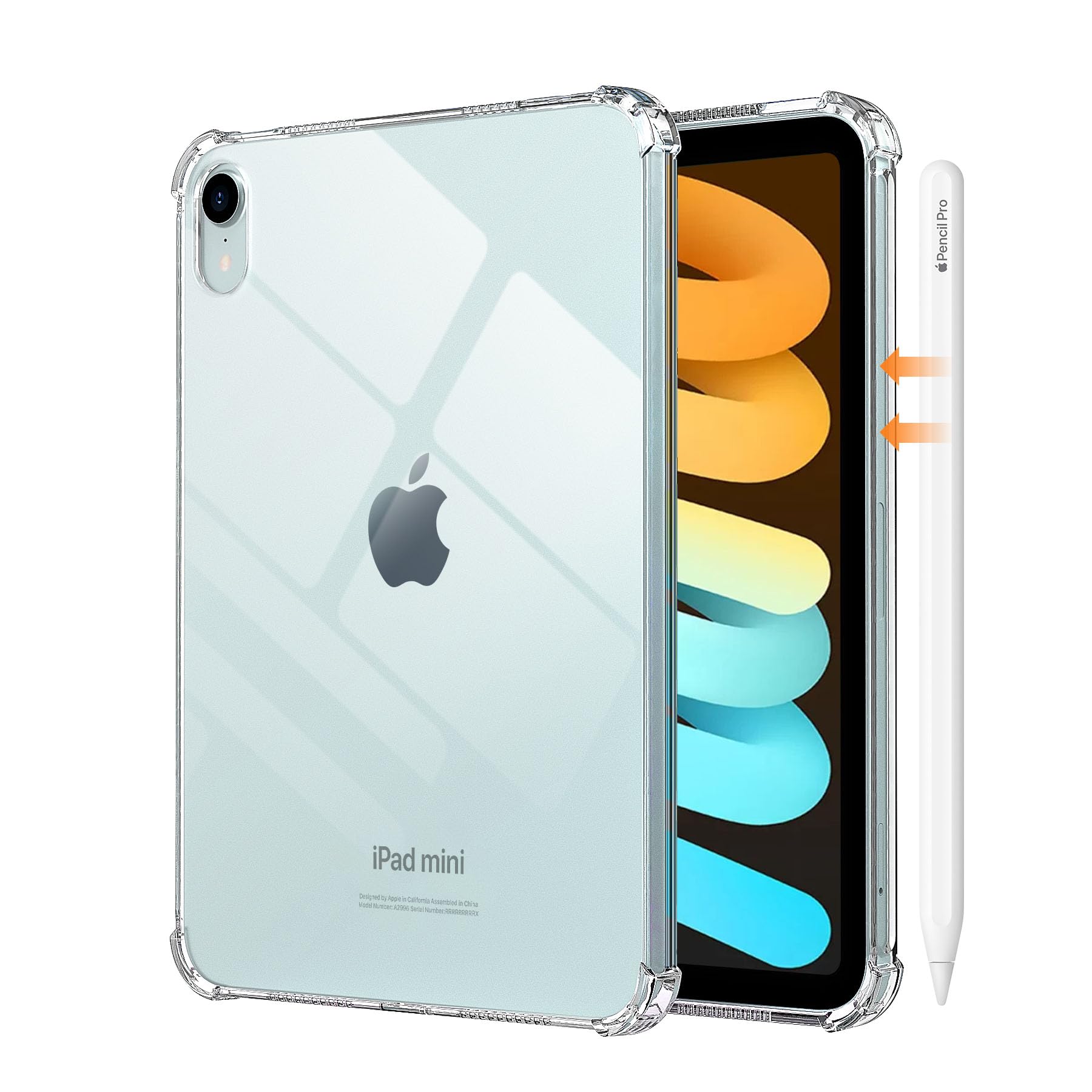MoKo Case for iPad Mini 7 (A17 Pro), iPad Mini 7th/6th Generation Case 8.3 inch (2024/2021) Thin Lightweight Soft TPU Crystal Clear Cover Drop Protective Case for iPad Mini 7th Generation 2024, Clear