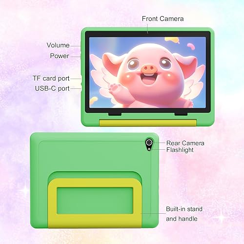 Miniatura 7 de Tablet para niños, tableta Android 15 con pantalla HD, 10.1 pulgadas, control parental y modo para niños, octa-núcleo, certificado GMS, 20 GB de RAM
