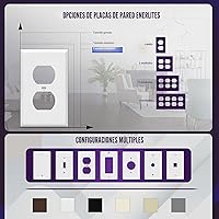 Vista 5 de ENERLITES - Kit de placas de pared doble, cubiertas de tomacorriente, tamaño estándar, 1 cuadrilla, 4.50 pulgadas x 2.76 pulgadas, policarbonato