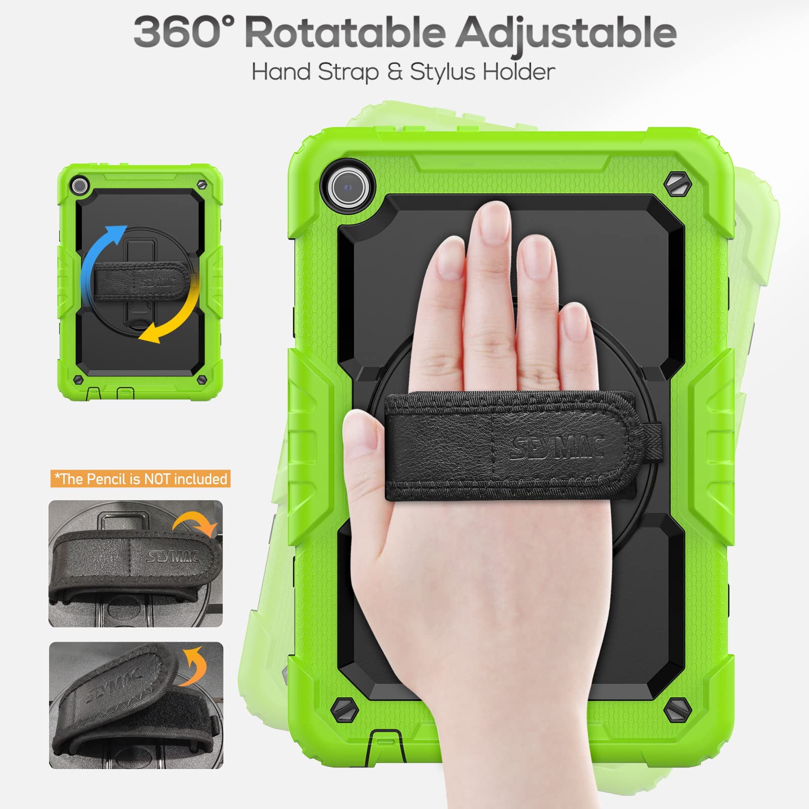 SEYMAC Case for Lenovo Tab M10 3rd Gen 10.1 inch 2022(TB-328), Lenovo Tab M10 Shockproof Case with Screen Protector - Image 3