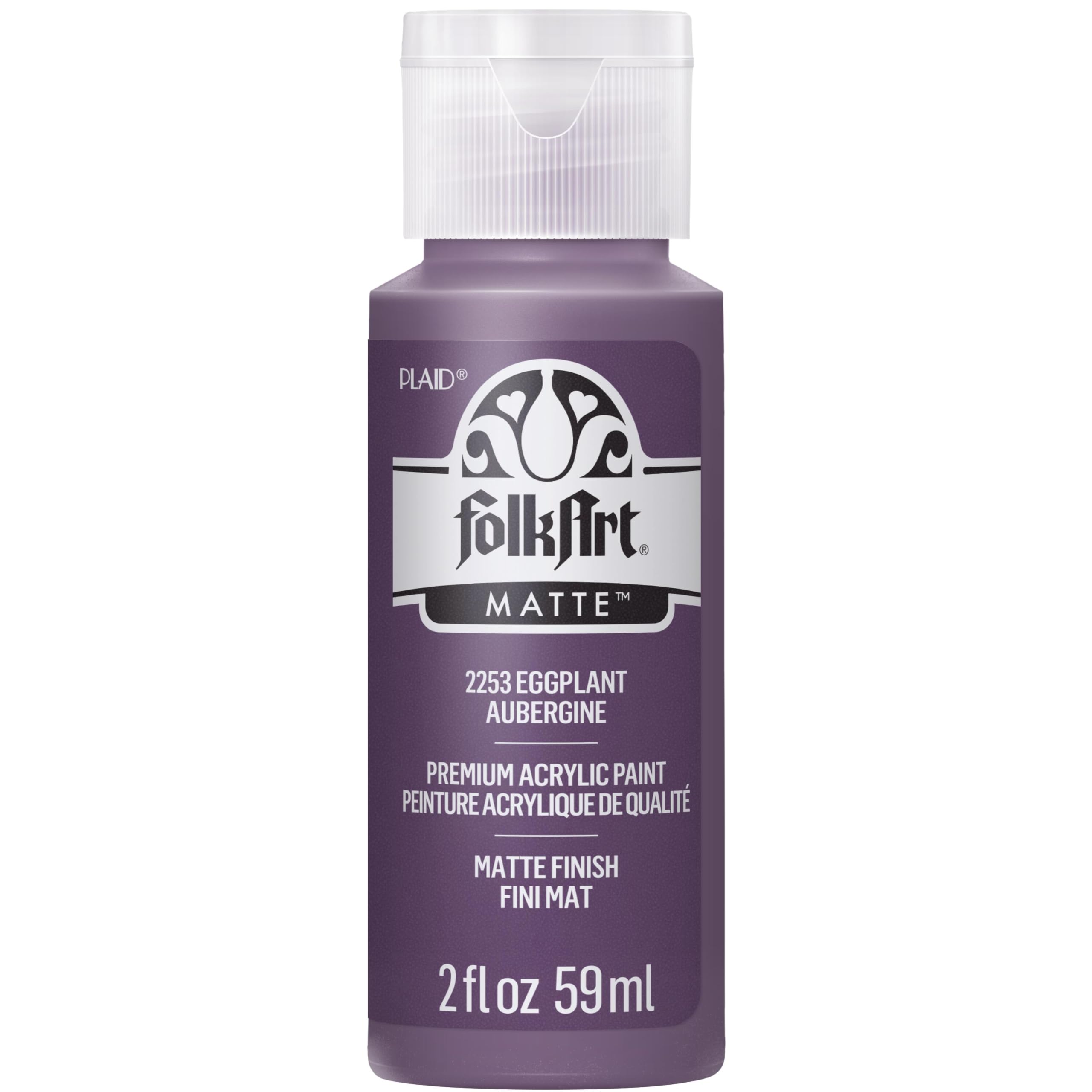 FolkArt Acrylic Paint in Assorted Colors (2 oz), 2253, Eggplant