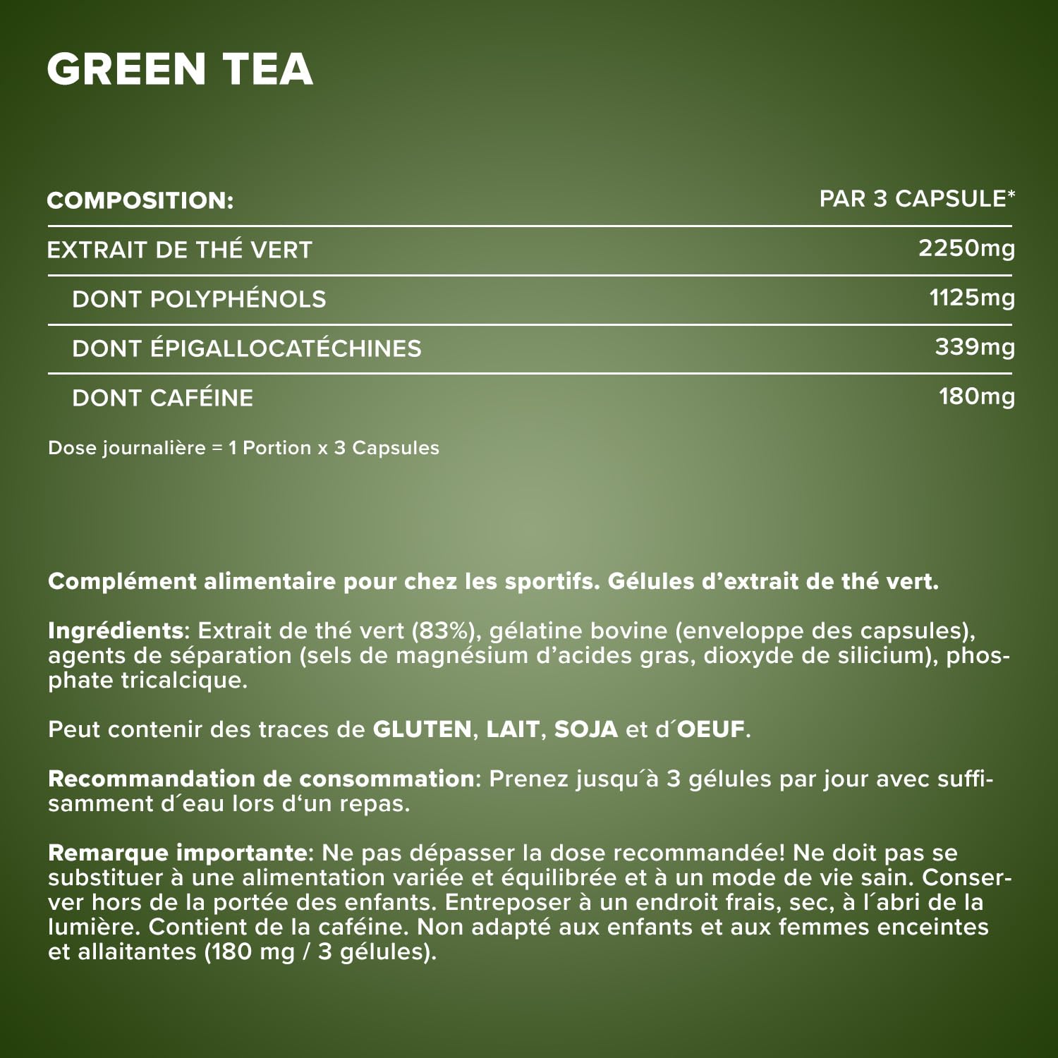 IronMaxx – Extrait de Thé Vert en Gélules – 300 Capsules – Complément Alimentaire Minceur & Brûle-Graisse