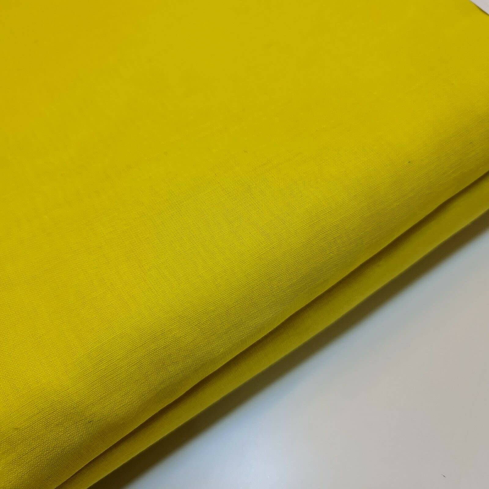 100% Cotton Soft Muslin Voile Cheesecloth Mulmul Fabric Draping Curtains 44" (2 Meter, Yellow) — image 1