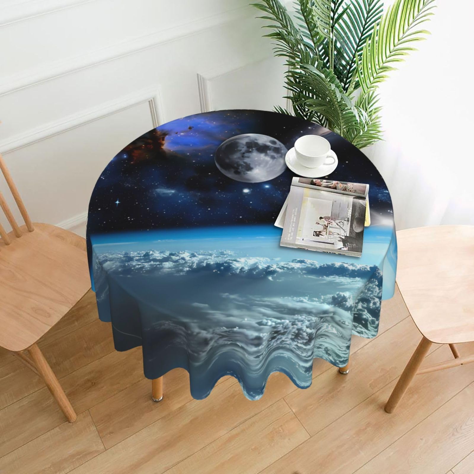hhxvcv Space Planet Round Tablecloth – Dining Table Cover