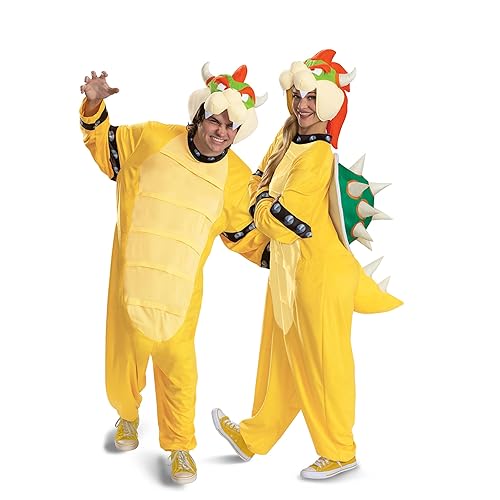 Disguise Super Mario Bowser Costume for Adults, Official Nintendo Bowser Hooded Jumpsuit, Size (L/XL) - Adult L/XL - Adult L/Xl