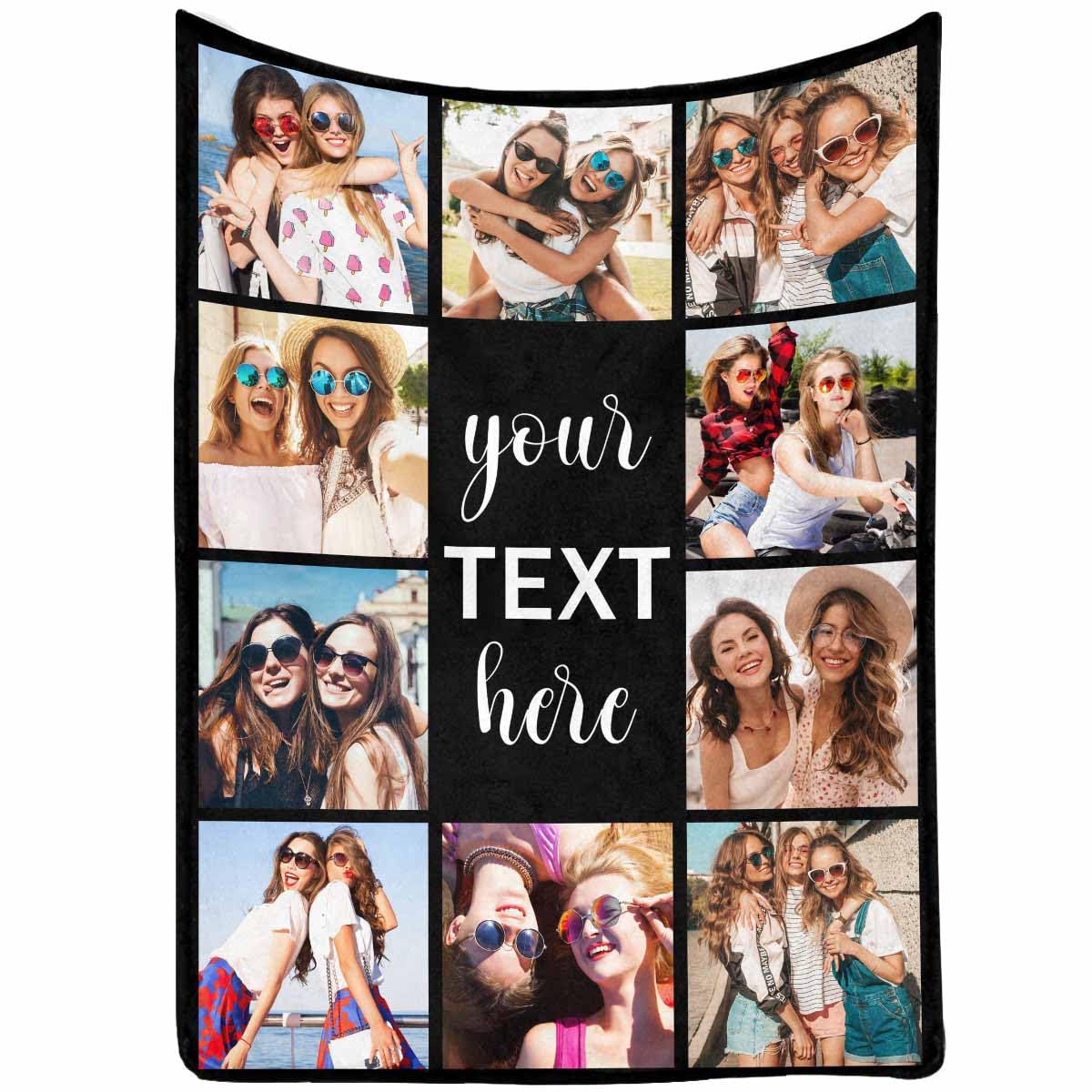 Personalized Flannel Blanket Photo Blanket Blanket with Text Photos Personalized Picture Blanket for Dad Mom Nana Kids Dogs Friends Valentines