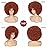JSDshine 70s Auburn Afro Wig For Women Soft Afro Kinky Curly Hair Wigs With Bangs Afro Curly Wig For Men Bouncy Copper Red Puff Synthetic Hair Wig For Daily Party Use