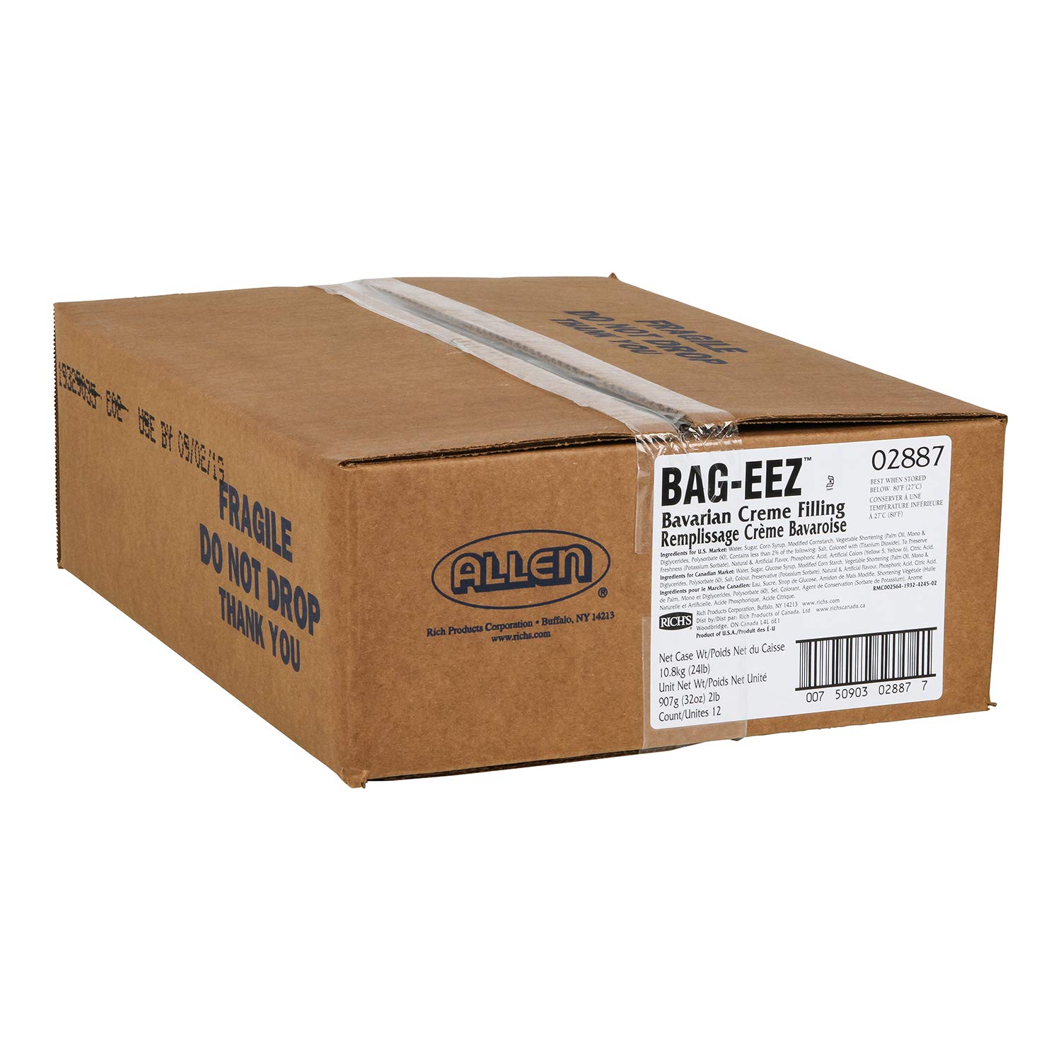 Richs JW Allen Bavarian Creme Filling Bag-Eez Bavarian Cream 32 oz Pack of 12 — view 3