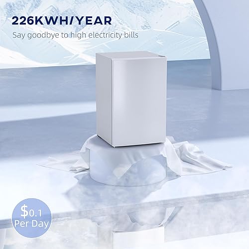 Miniatura 6 de HOMCOM Mini refrigerador de 4.5 pies cúbicos con congelador, refrigerador pequeño de una sola puerta con termostato ajustable, eficiencia