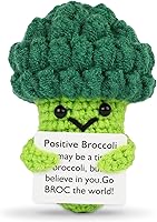 Hoedia Handmade Emotional Broccoli Crochet Doll - Cute Positive Support Gift with Card for Birthdays, Holidays & Friends