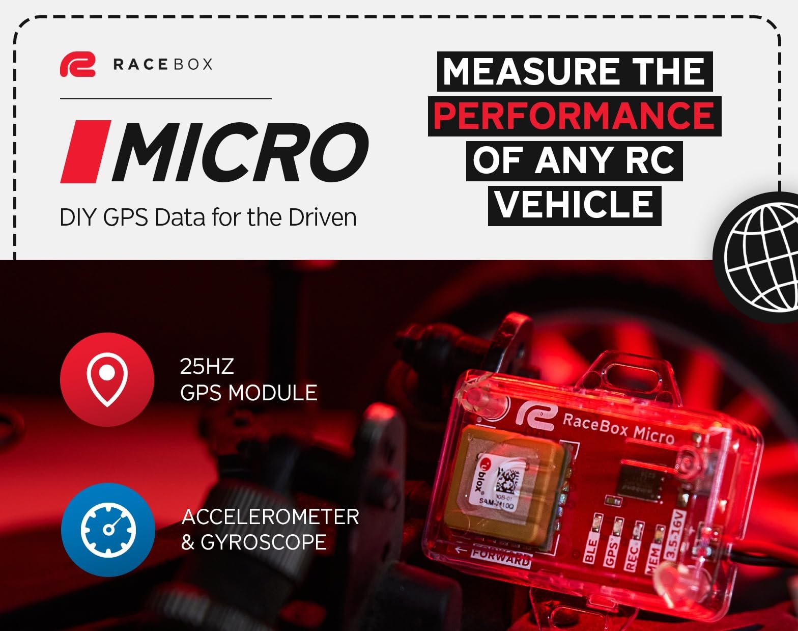 Micro – 25 Hz GPS Lap Timer Drag Meter 0 – 100 moto auto RC