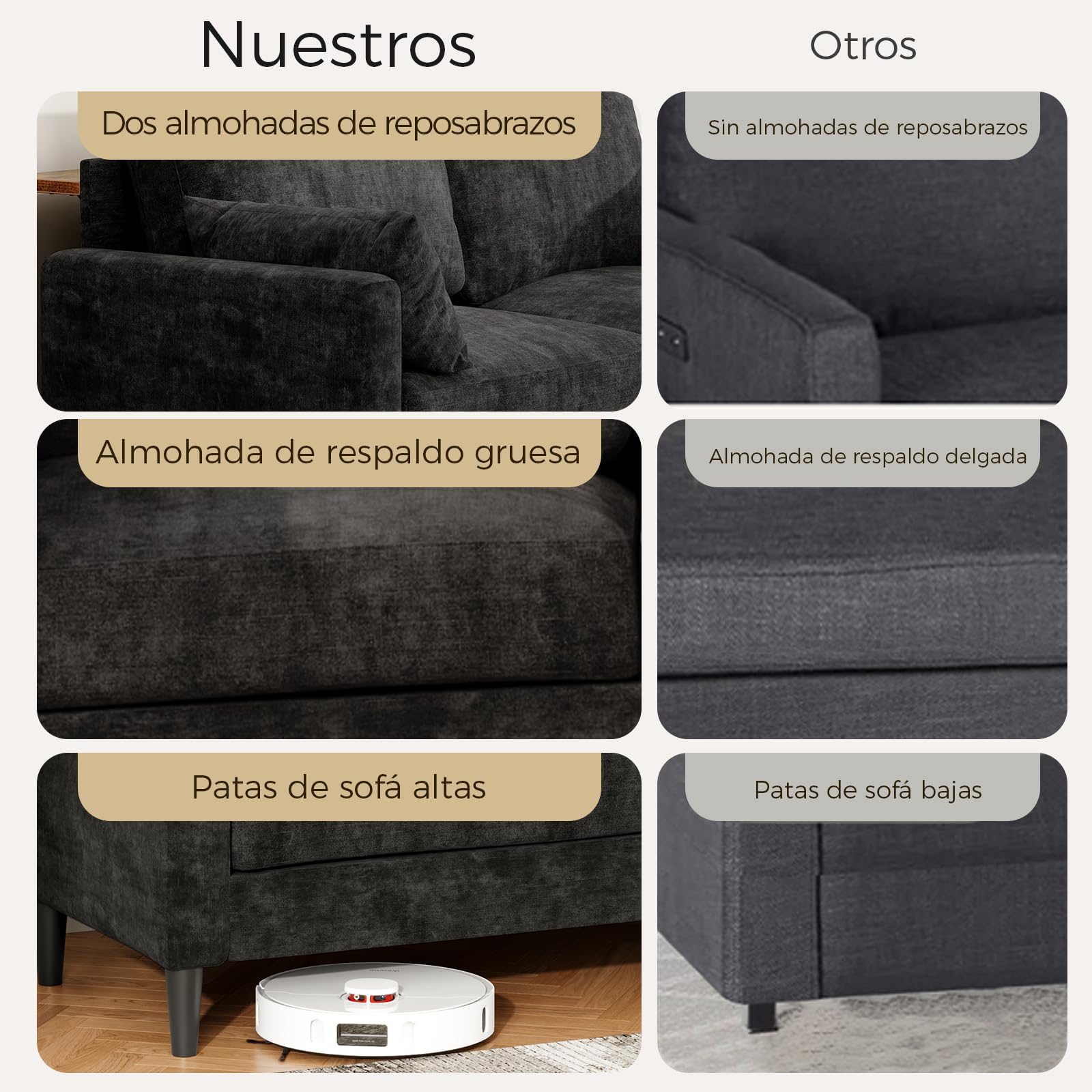 KKL Sofá de 2 plazas con tubos de luz LED y mesa de consola, con 2 puertos de carga CA y 2 puertos USB chenilla para salón, dormitorio, apartamento