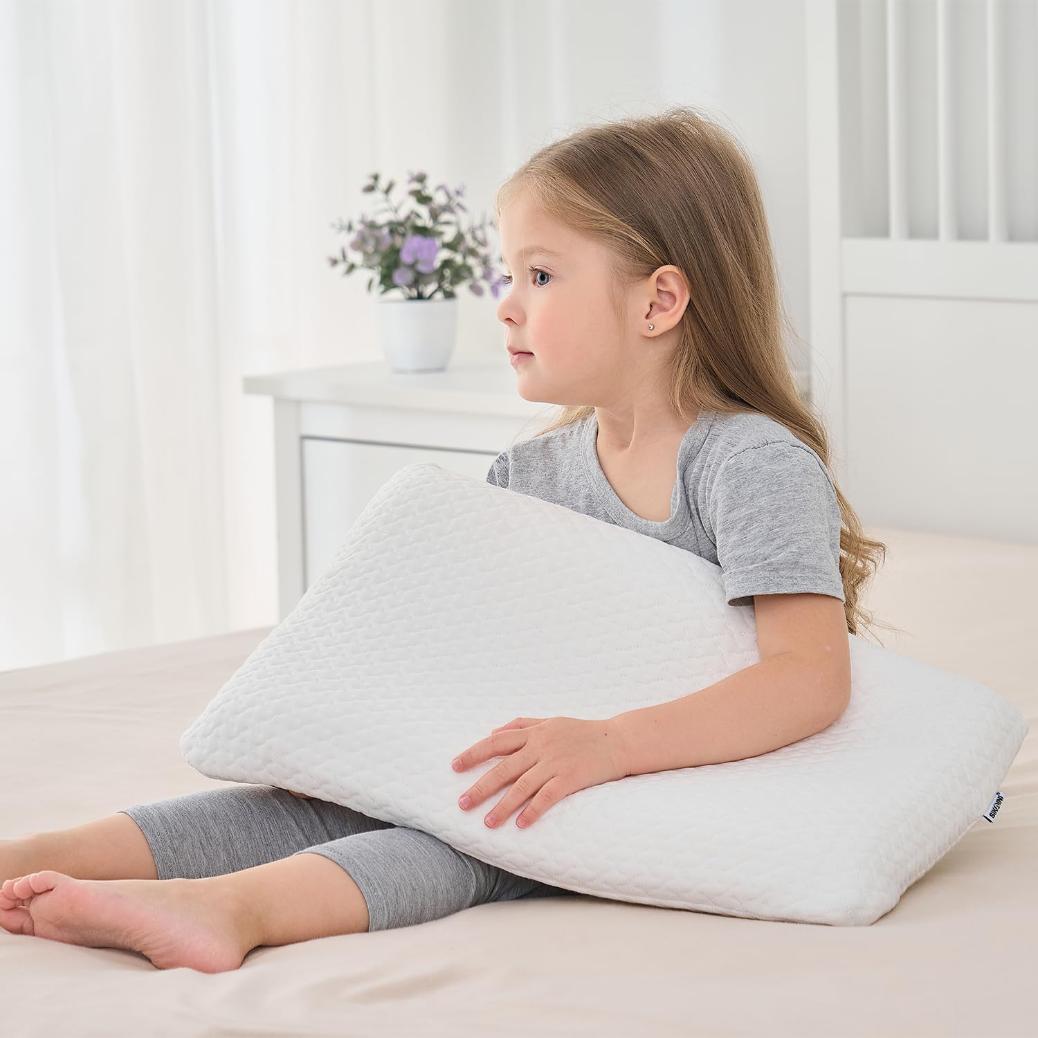 Oreiller Plat en Mousse à mémoire de Forme pour Enfants (3 à 8 Ans)