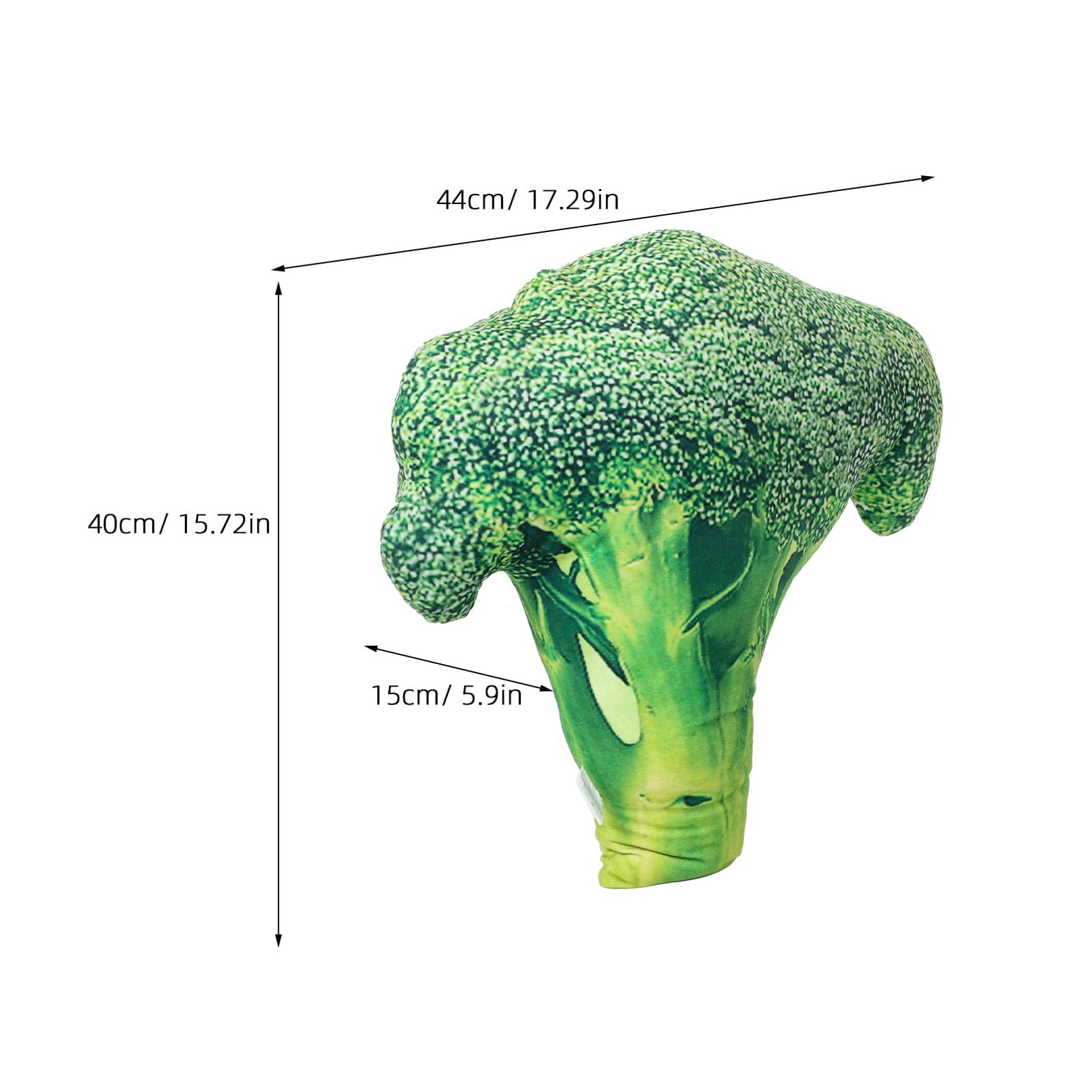TOYANDONA Cuscino di Peluche Vegetale Broccoli Morbido per Bambini e Divano, Cuscino Abbracciante Decorativo Creativo Sicuro per Camera e Salotto